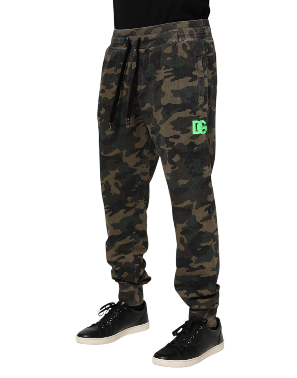 Pantalon de jogging Dolce & Gabbana camouflage marron en coton pour homme