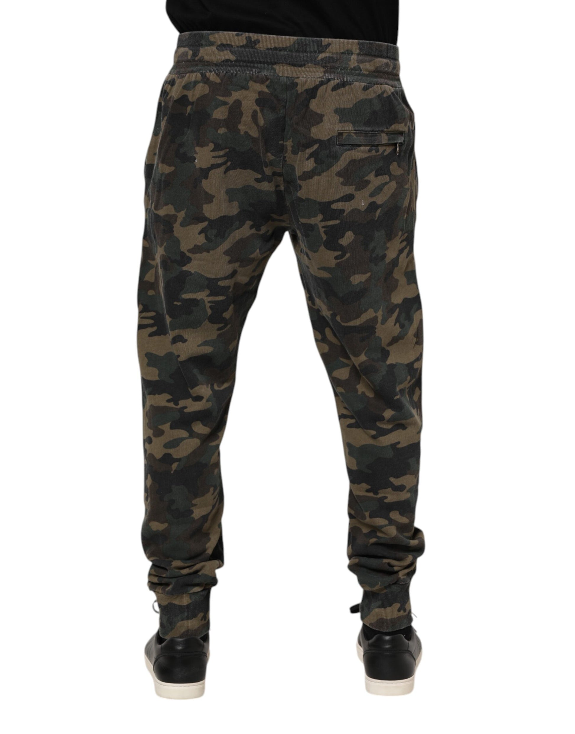 Pantalon de jogging Dolce & Gabbana camouflage marron en coton pour homme