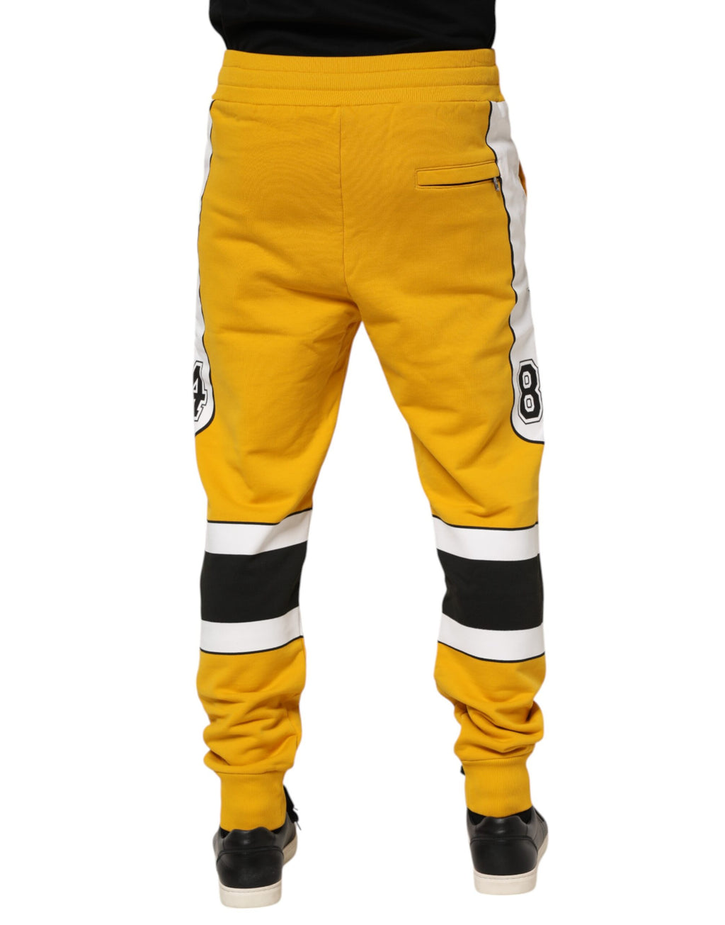 Pantalon de jogging à cordon imprimé jaune Dolce & Gabbana