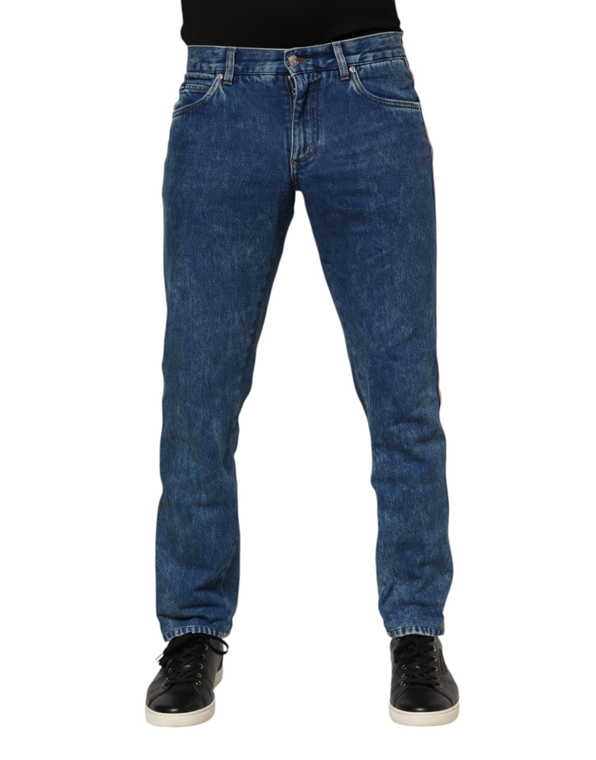 Jean en jean à logo Dolce & Gabbana en coton bleu