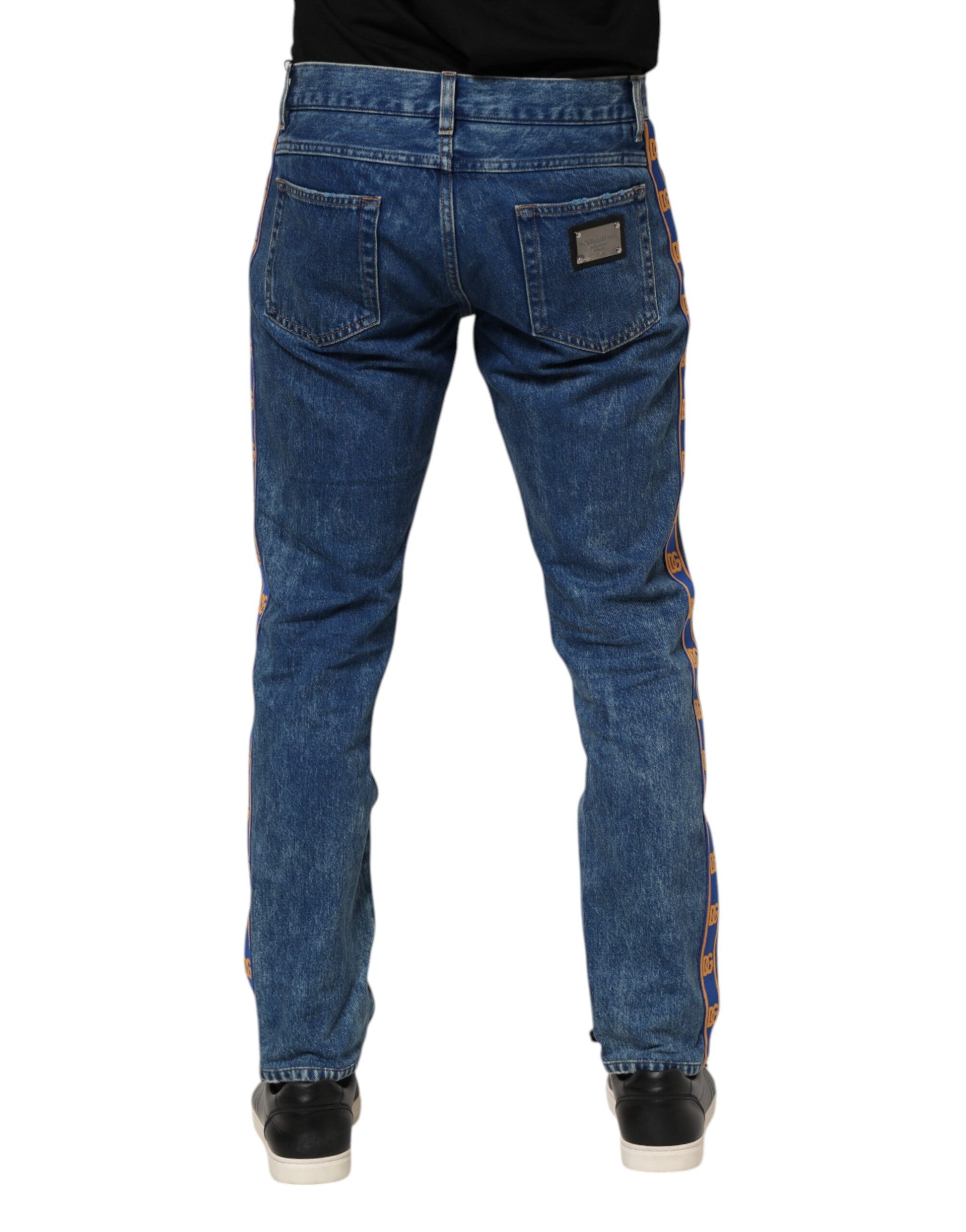 Jean en jean à logo Dolce & Gabbana en coton bleu
