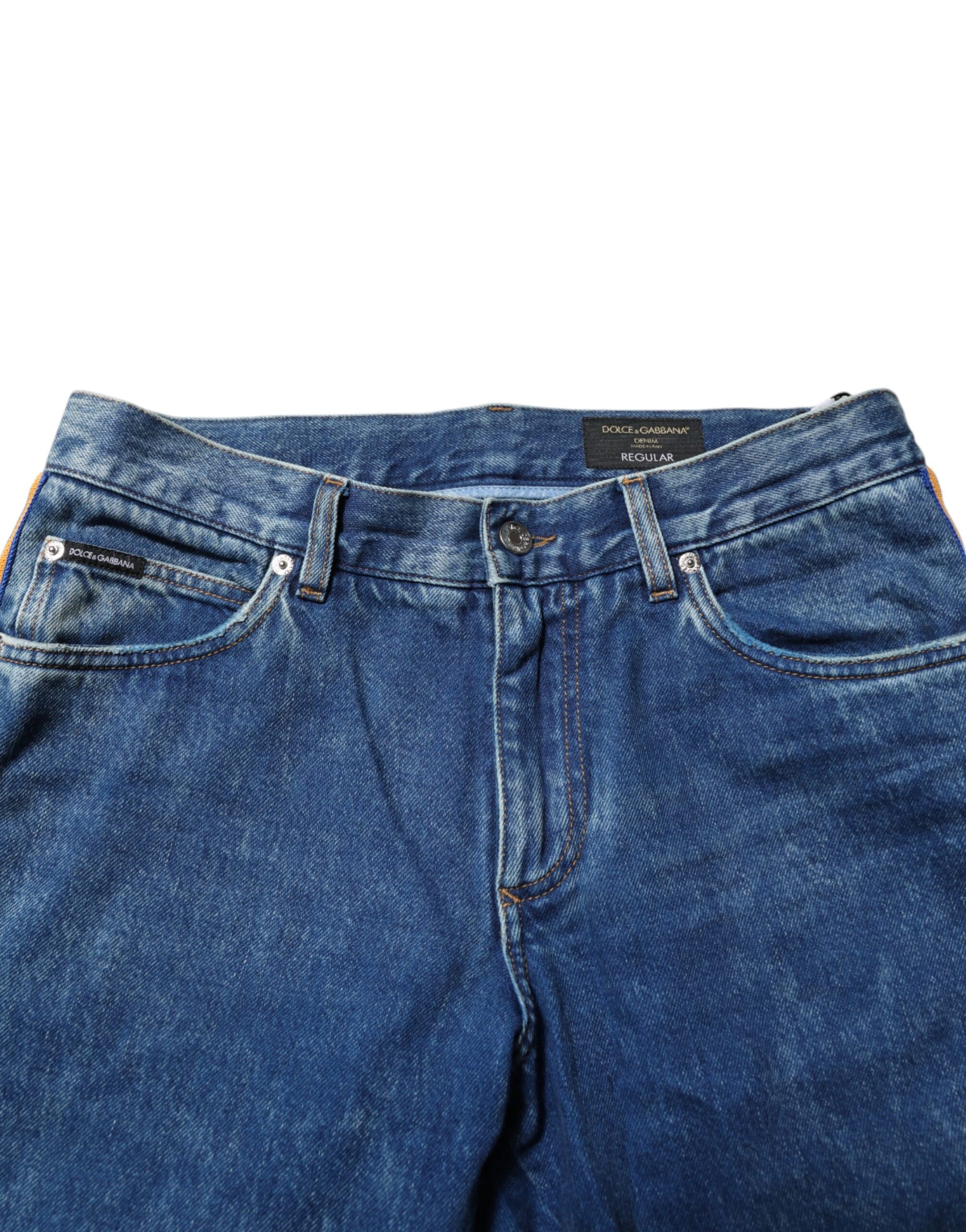 Jean en jean à logo Dolce & Gabbana en coton bleu
