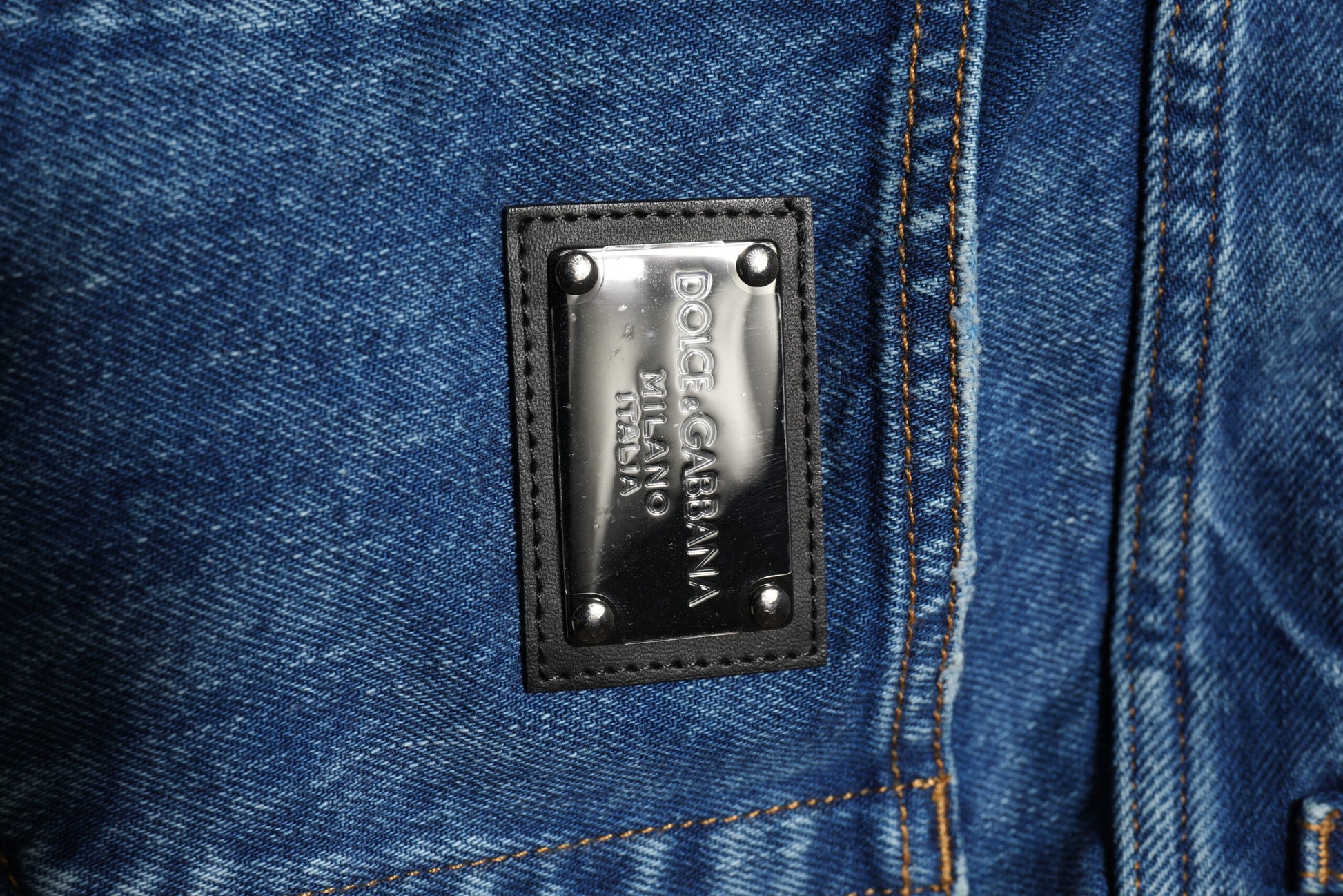 Jean en jean à logo Dolce & Gabbana en coton bleu