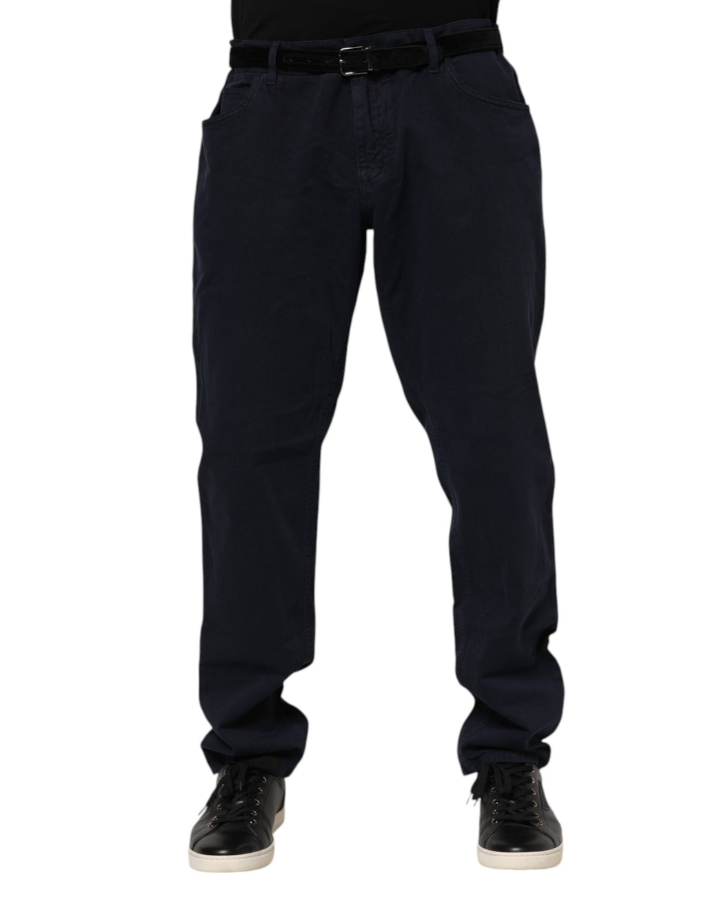 Jean en denim de coton fuselé noir Dolce & Gabbana