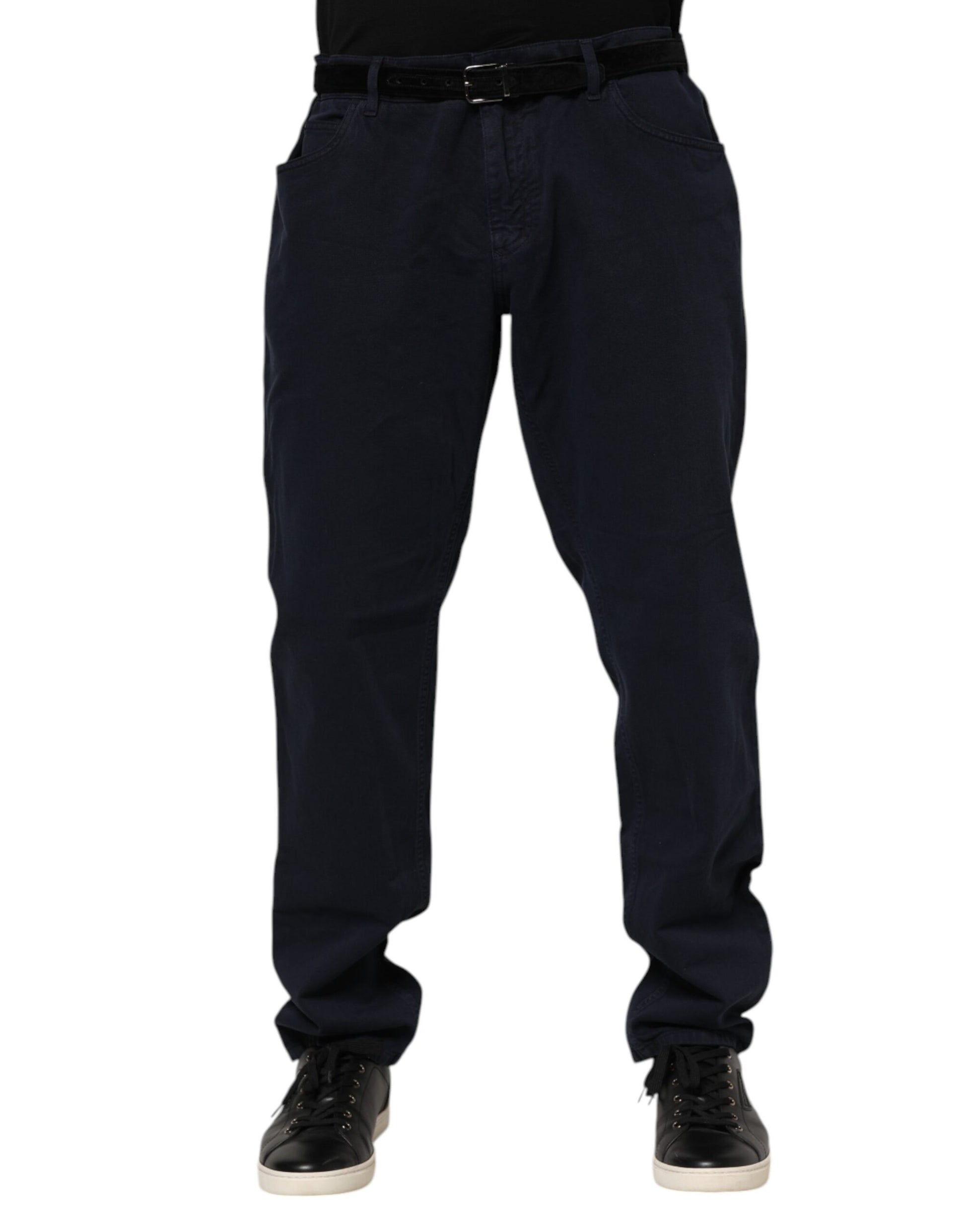 Jean en denim de coton fuselé noir Dolce & Gabbana