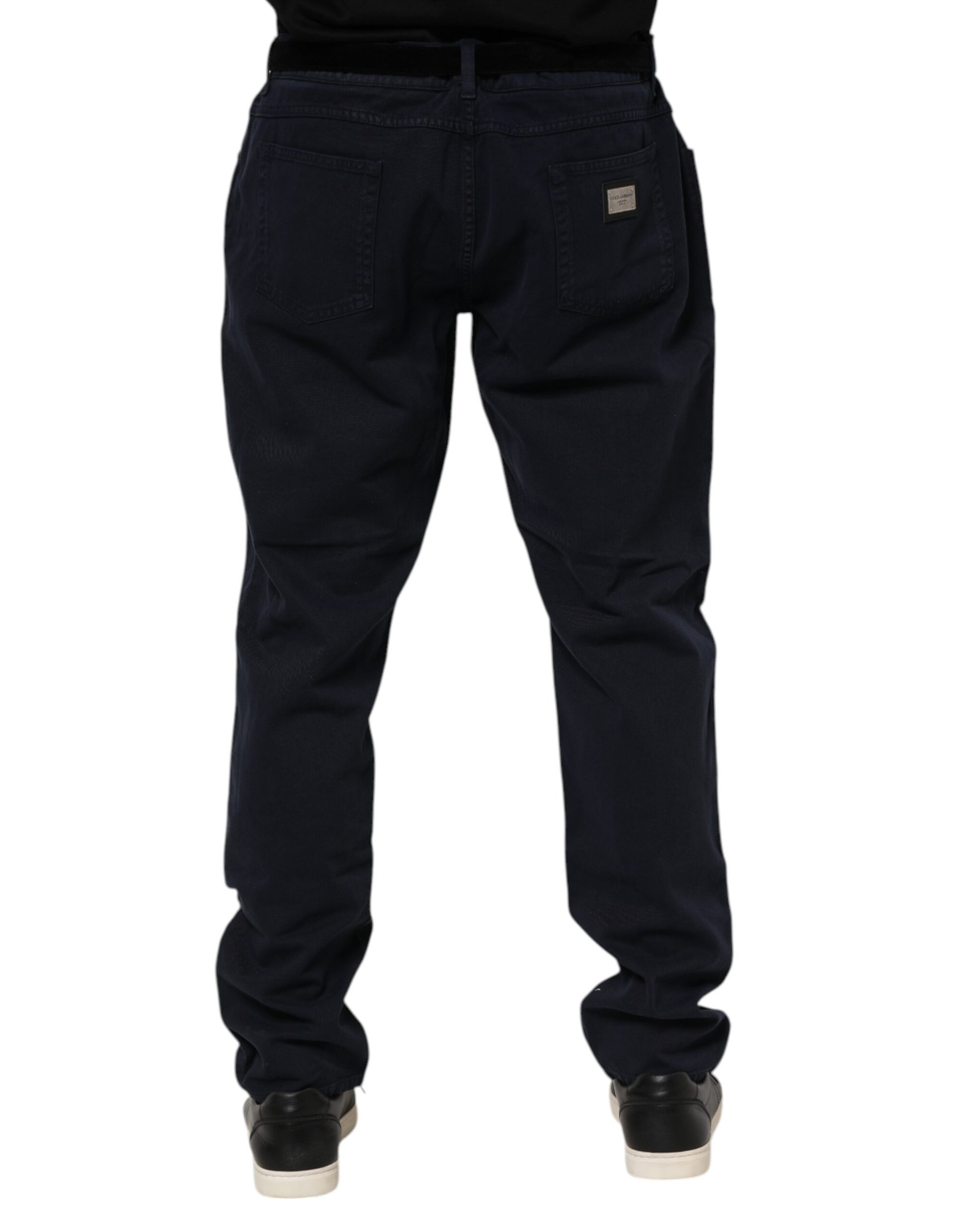 Jean en denim de coton fuselé noir Dolce & Gabbana