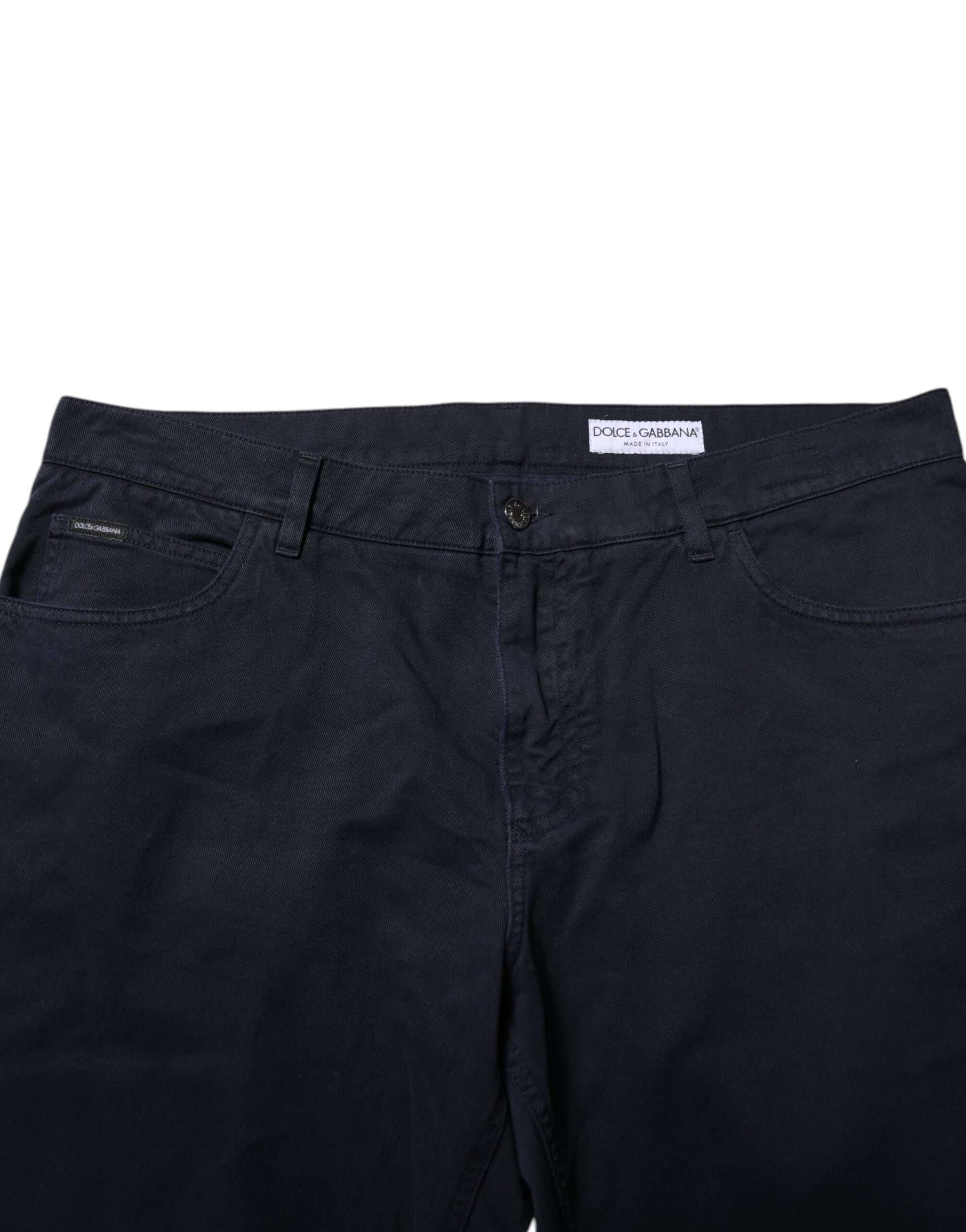 Jean en denim de coton fuselé noir Dolce & Gabbana