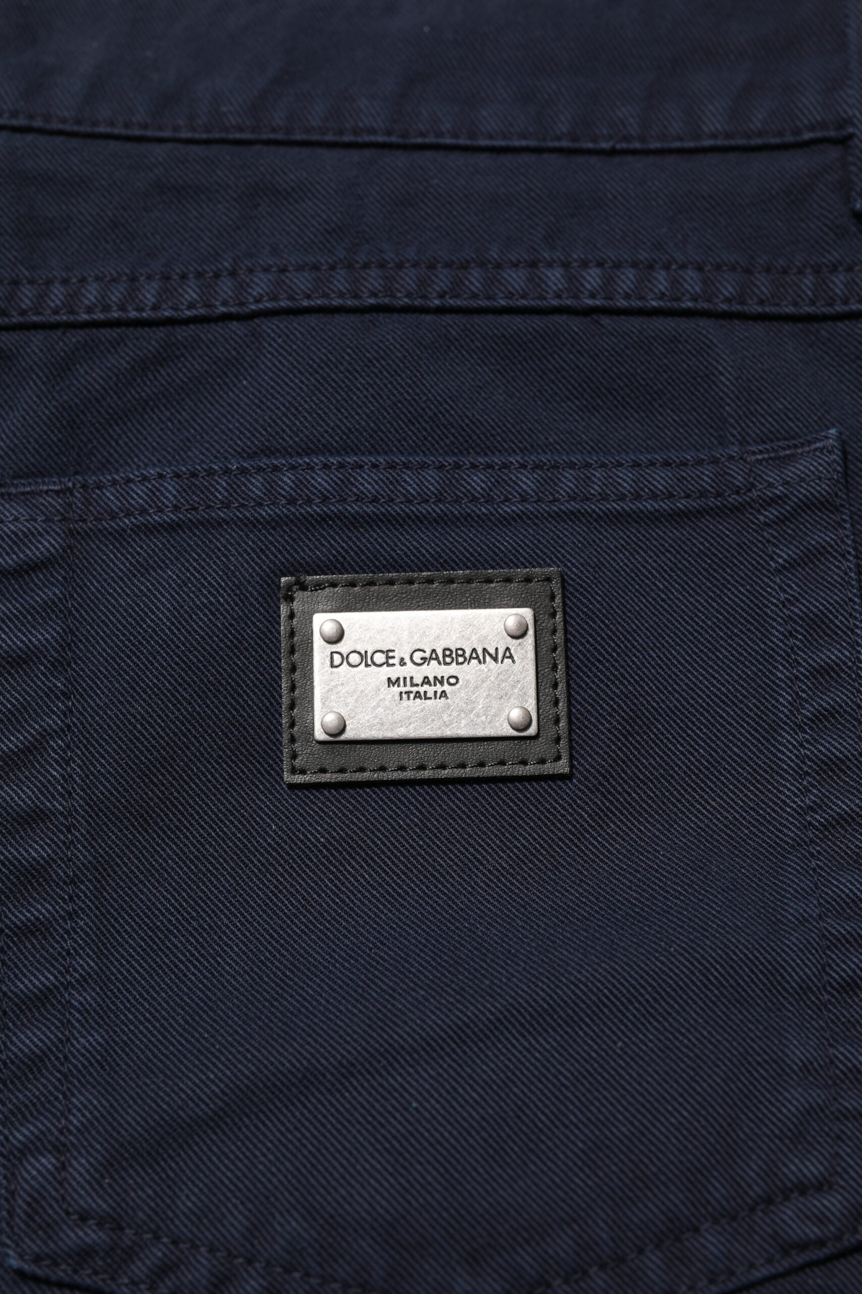Jean en denim de coton fuselé noir Dolce & Gabbana