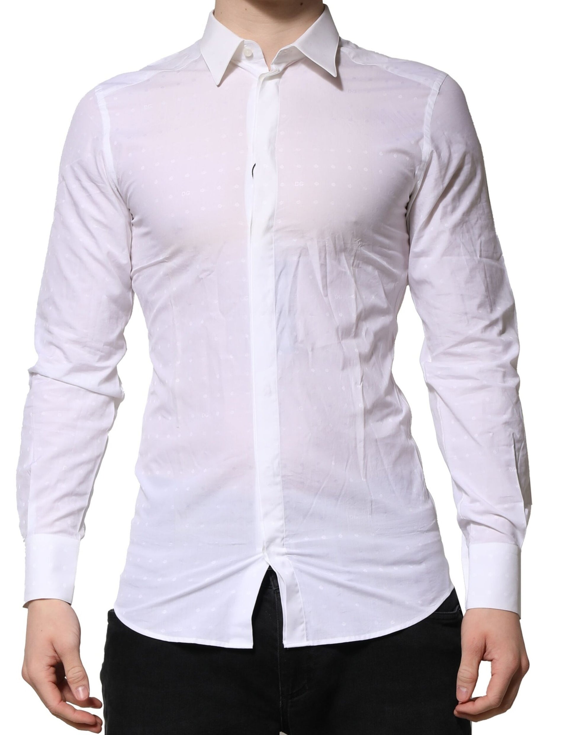 Chemise habillée Dolce & Gabbana GOLD en coton blanc
