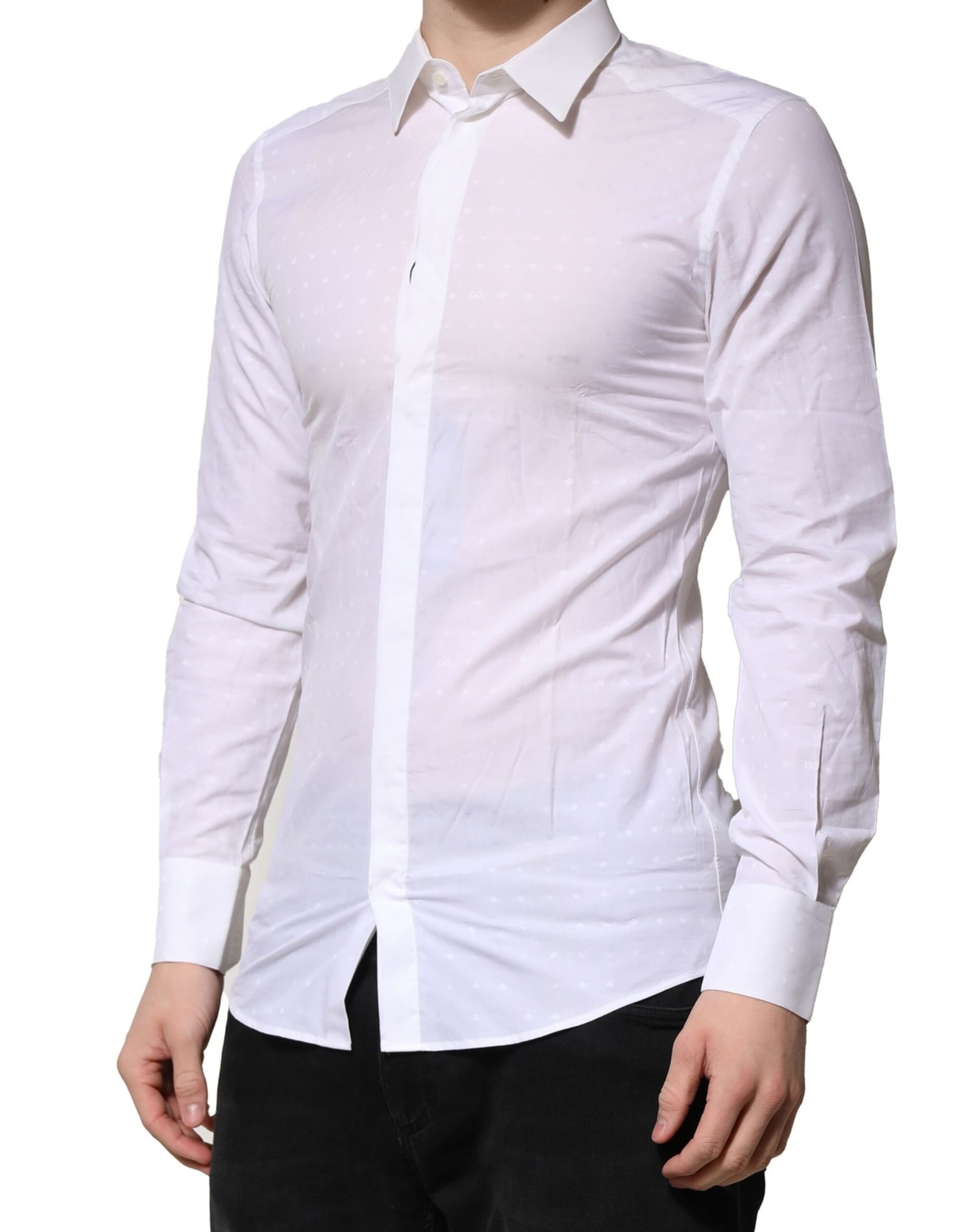 Chemise habillée Dolce & Gabbana GOLD en coton blanc