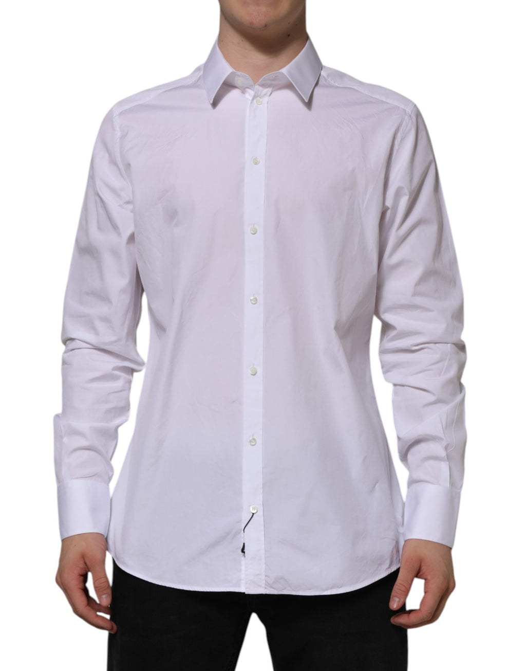 Chemise Habillée Manches Longues Dolce & Gabbana GOLD en Coton Blanc