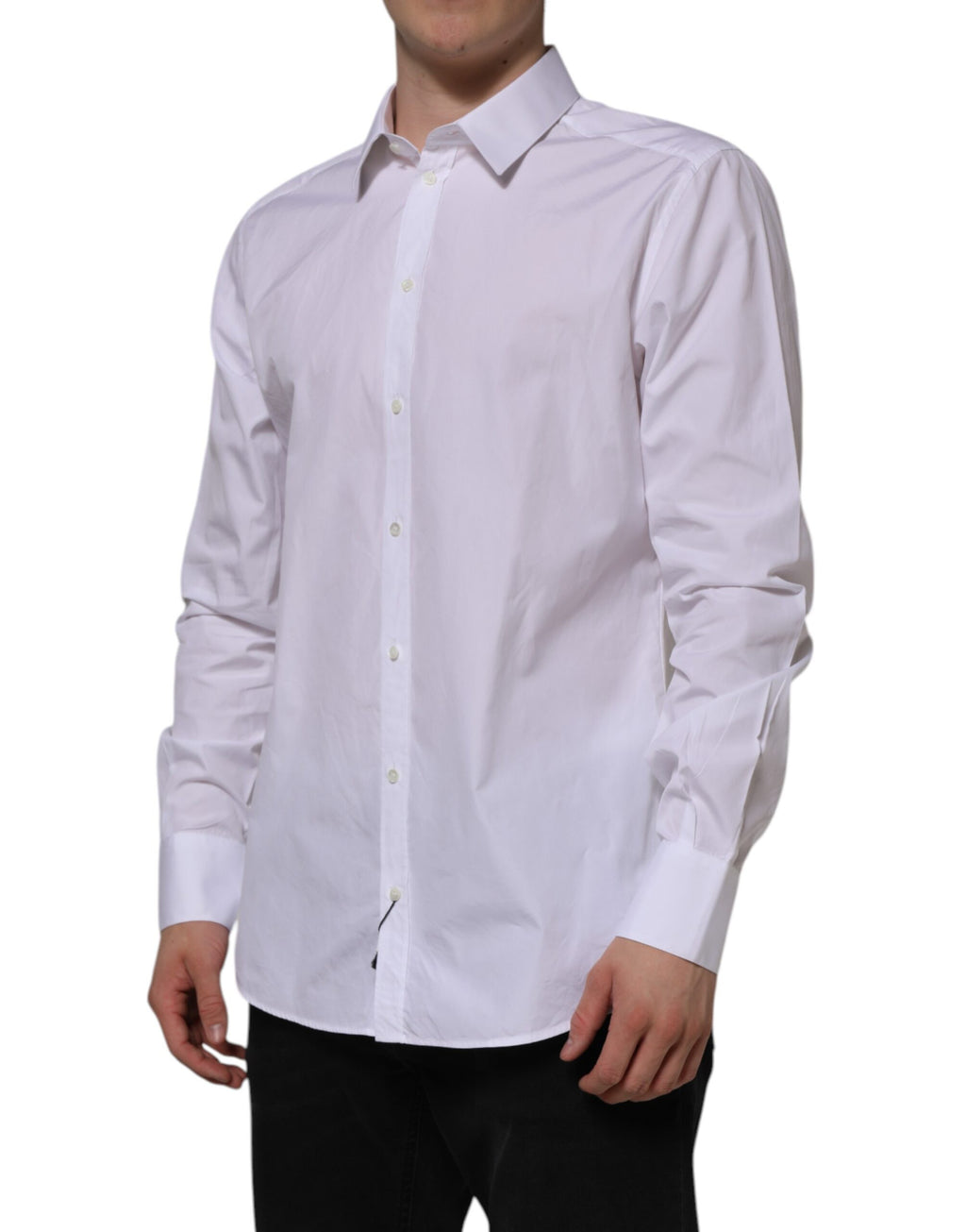 Chemise Habillée Manches Longues Dolce & Gabbana GOLD en Coton Blanc