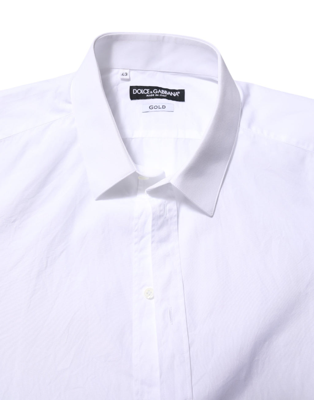 Chemise Habillée Manches Longues Dolce & Gabbana GOLD en Coton Blanc