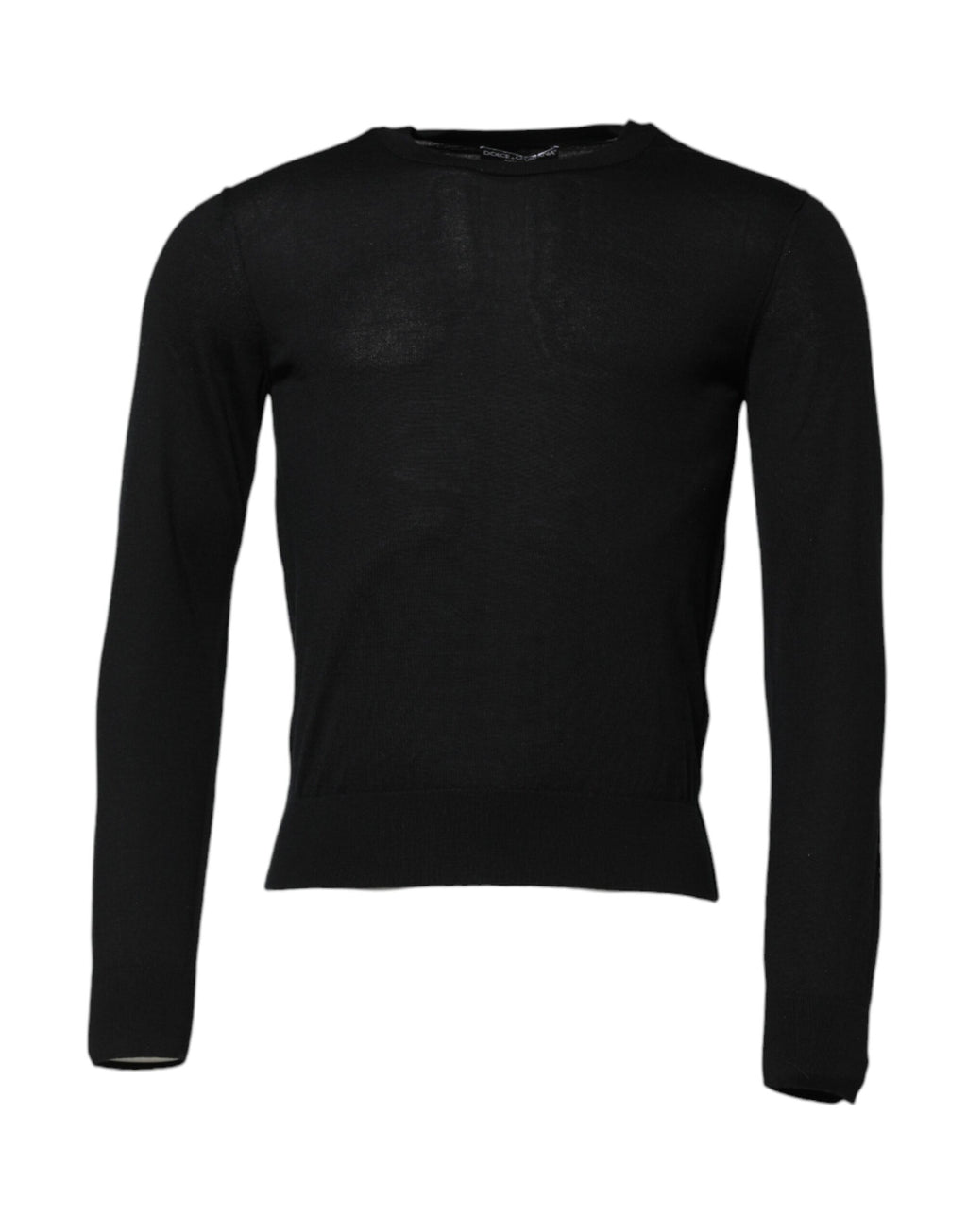 T-shirt Dolce & Gabbana col rond à manches longues en cachemire noir