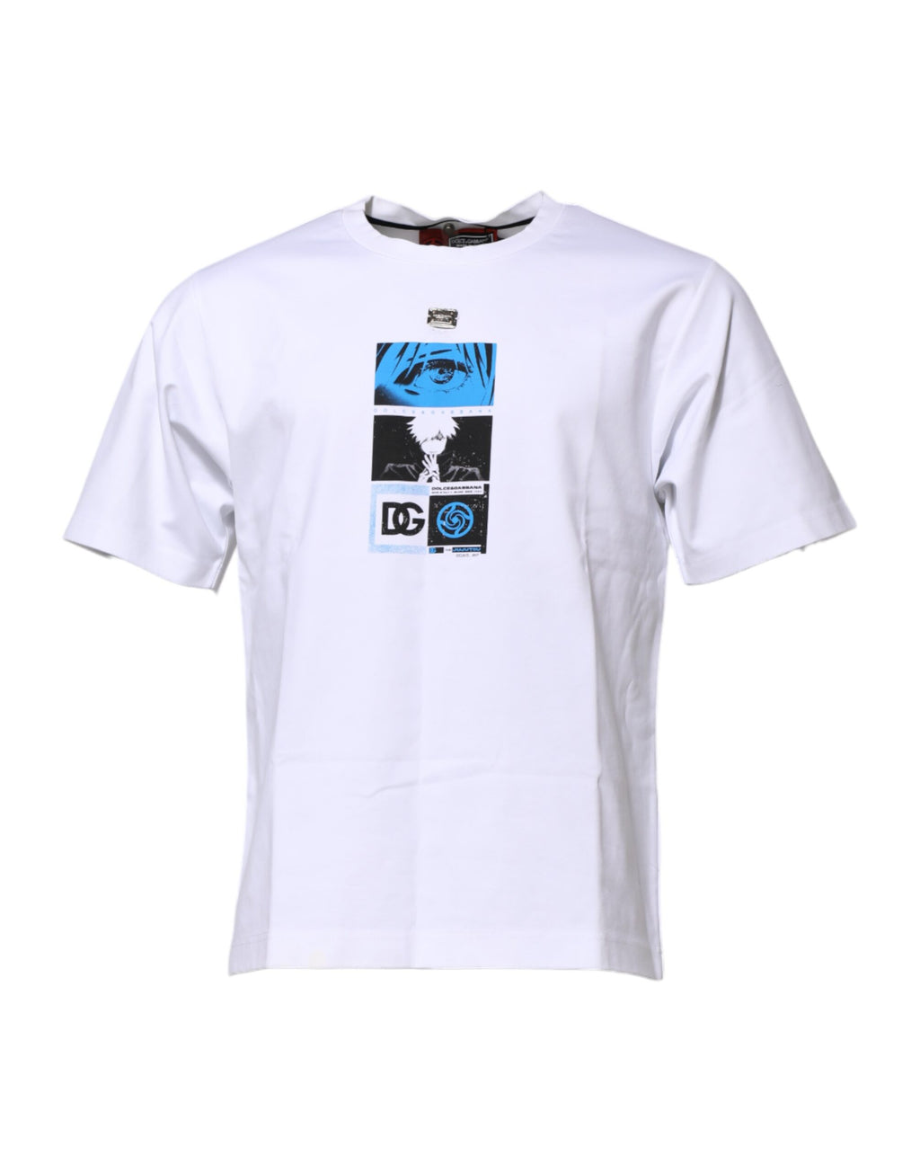 T-shirt Dolce & Gabbana en coton blanc à col ras du cou avec imprimé graphique
