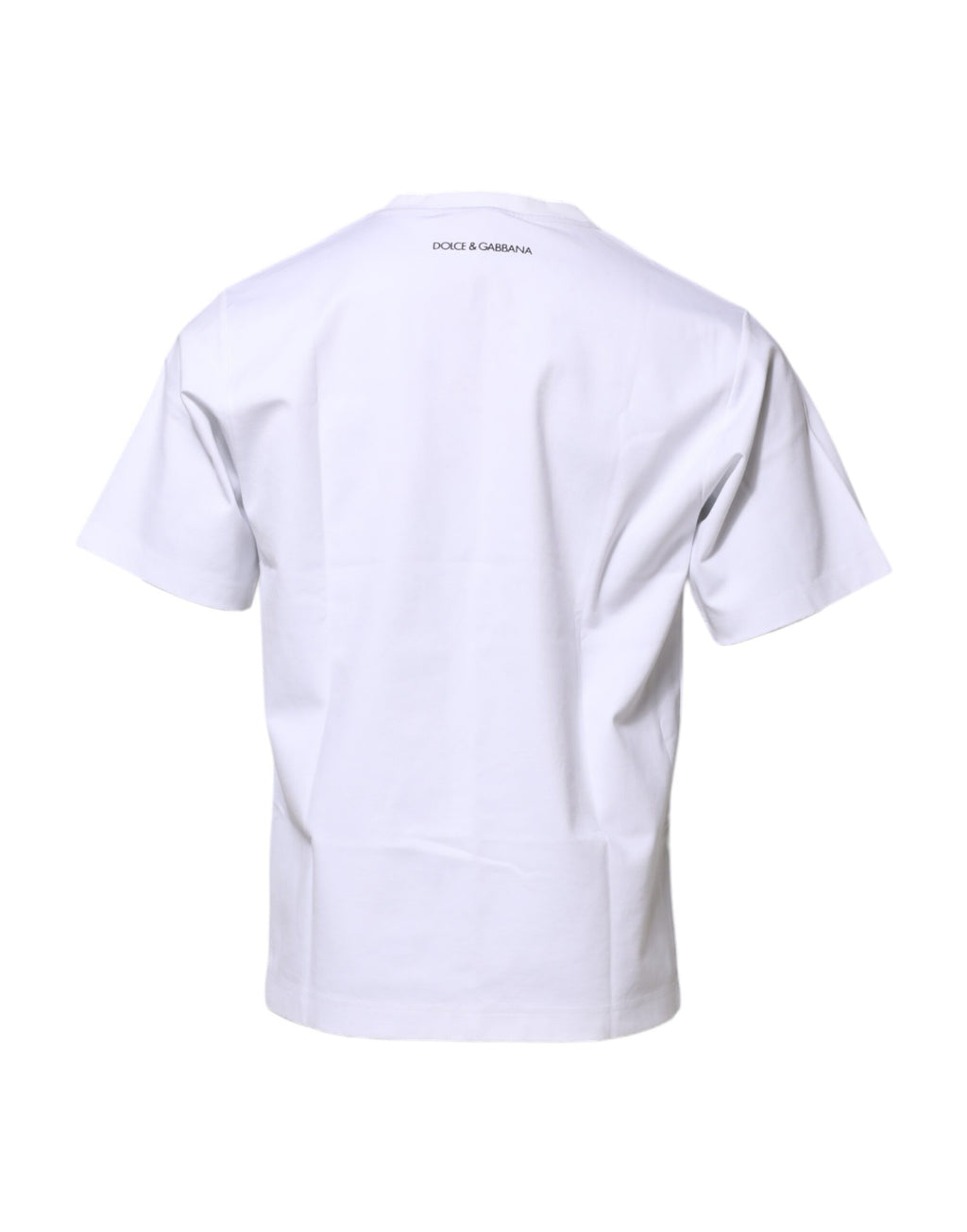 T-shirt Dolce & Gabbana en coton blanc à col ras du cou avec imprimé graphique