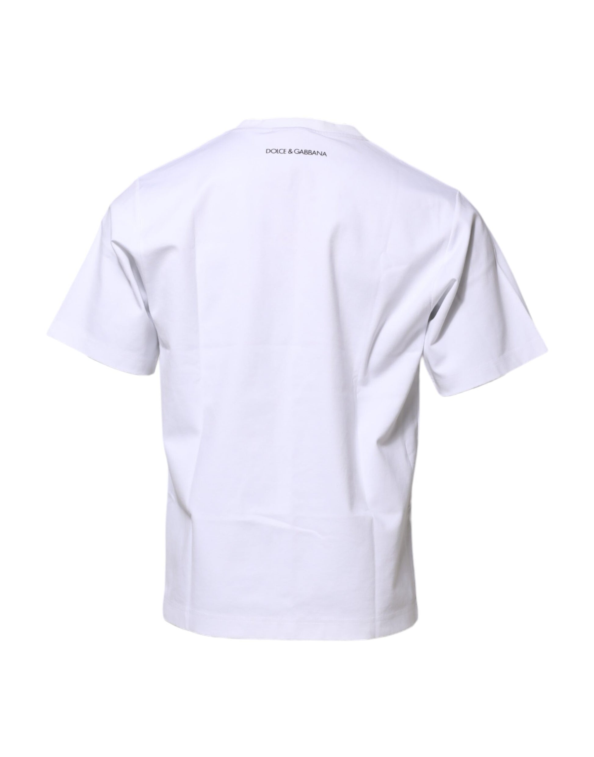 T-shirt Dolce & Gabbana en coton blanc à col ras du cou avec imprimé graphique