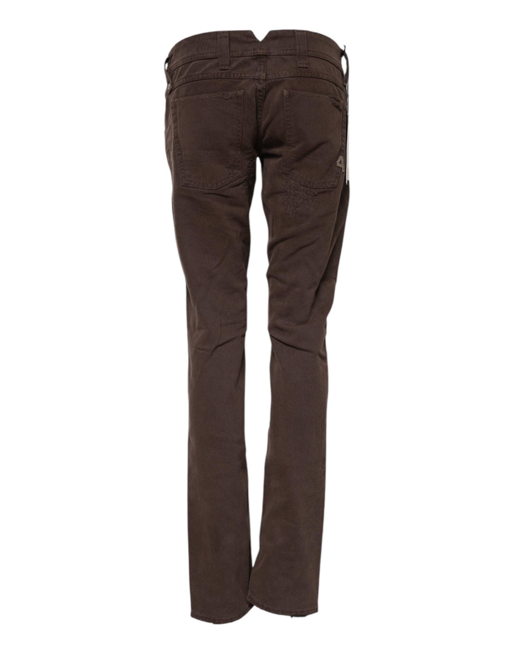 CYCLE Braune Skinny-Casual-Jeans aus Baumwolle mit niedriger Taille