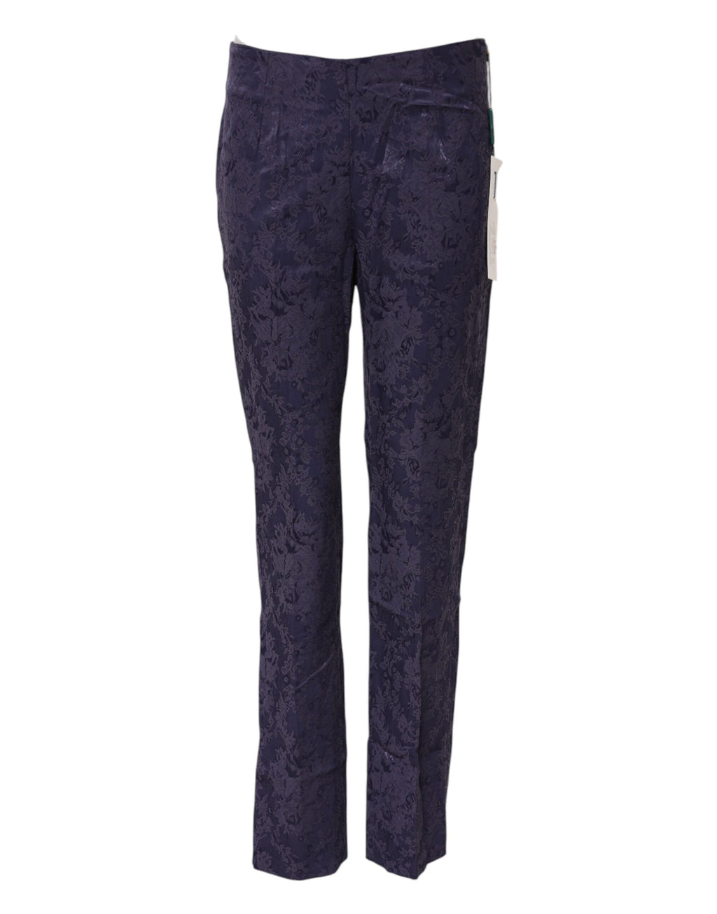 BENCIVENGA Pantalon Jacquard Violet Taille Haute