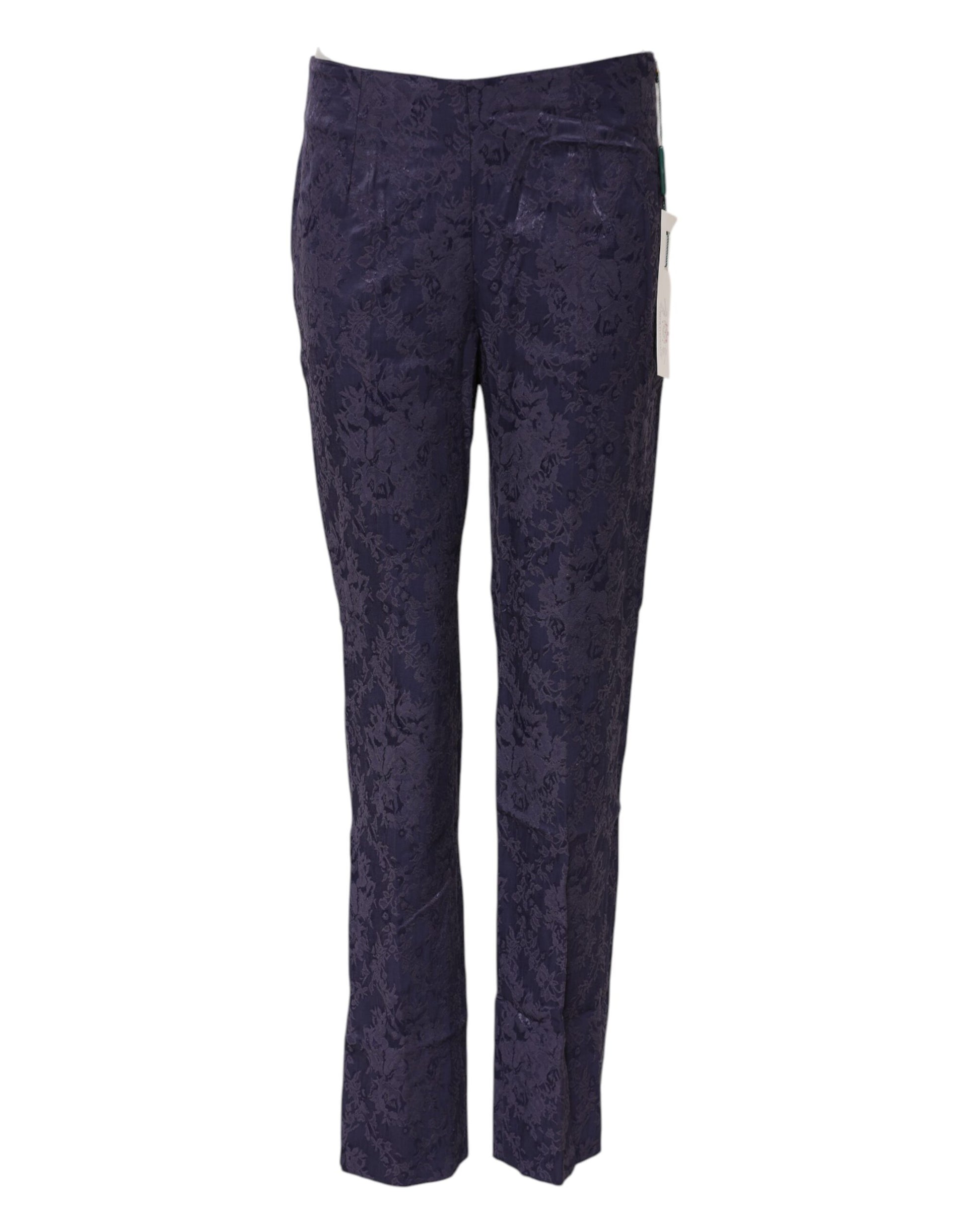 BENCIVENGA Pantalon Jacquard Violet Taille Haute