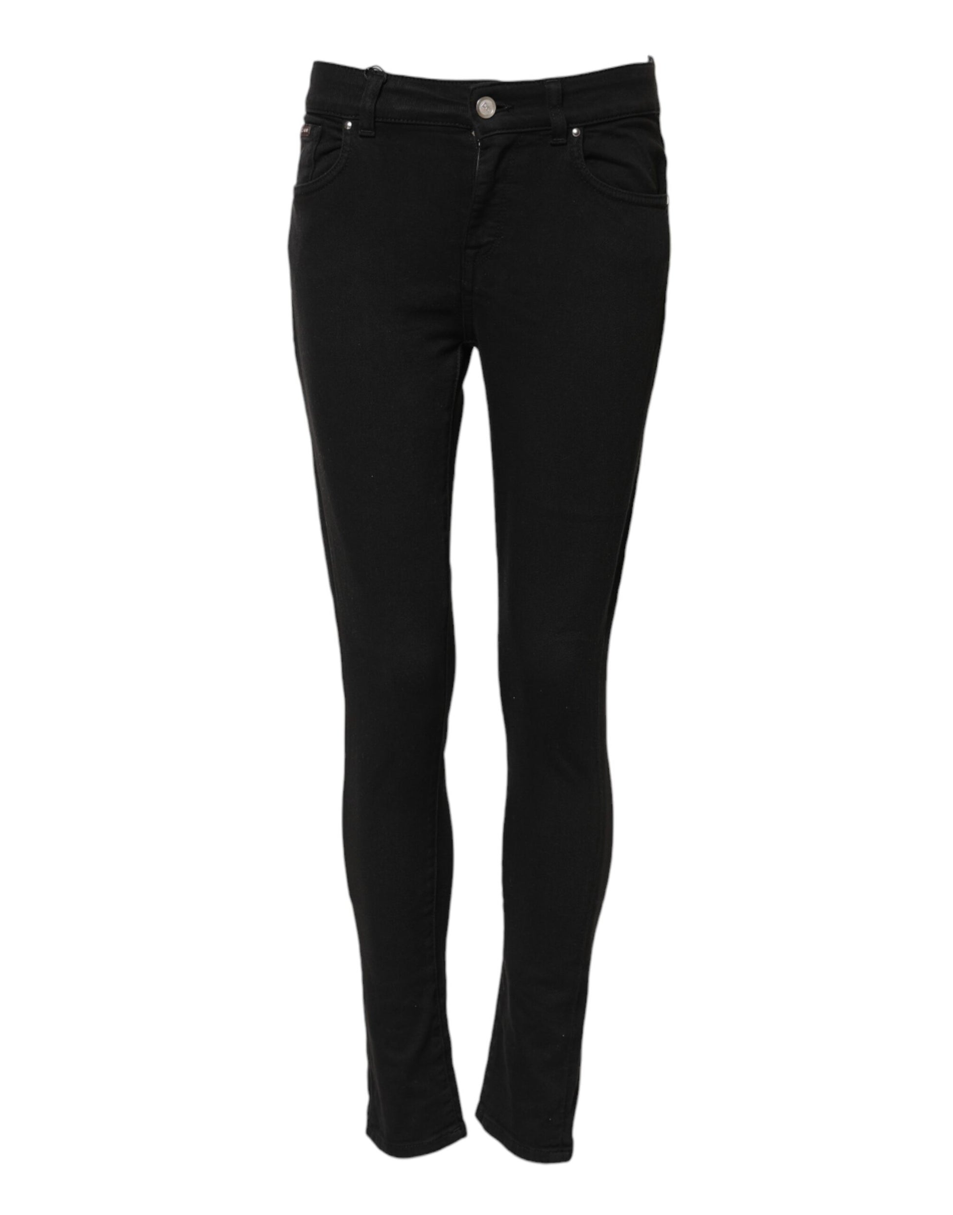 Dolce & Gabbana Jean Slim en Denim Noir Extensible de Coton