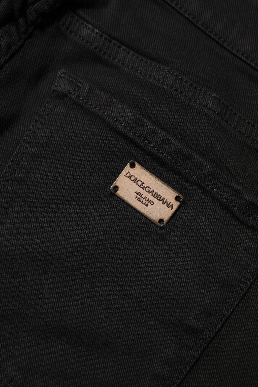 Dolce & Gabbana Jean Slim en Denim Noir Extensible de Coton