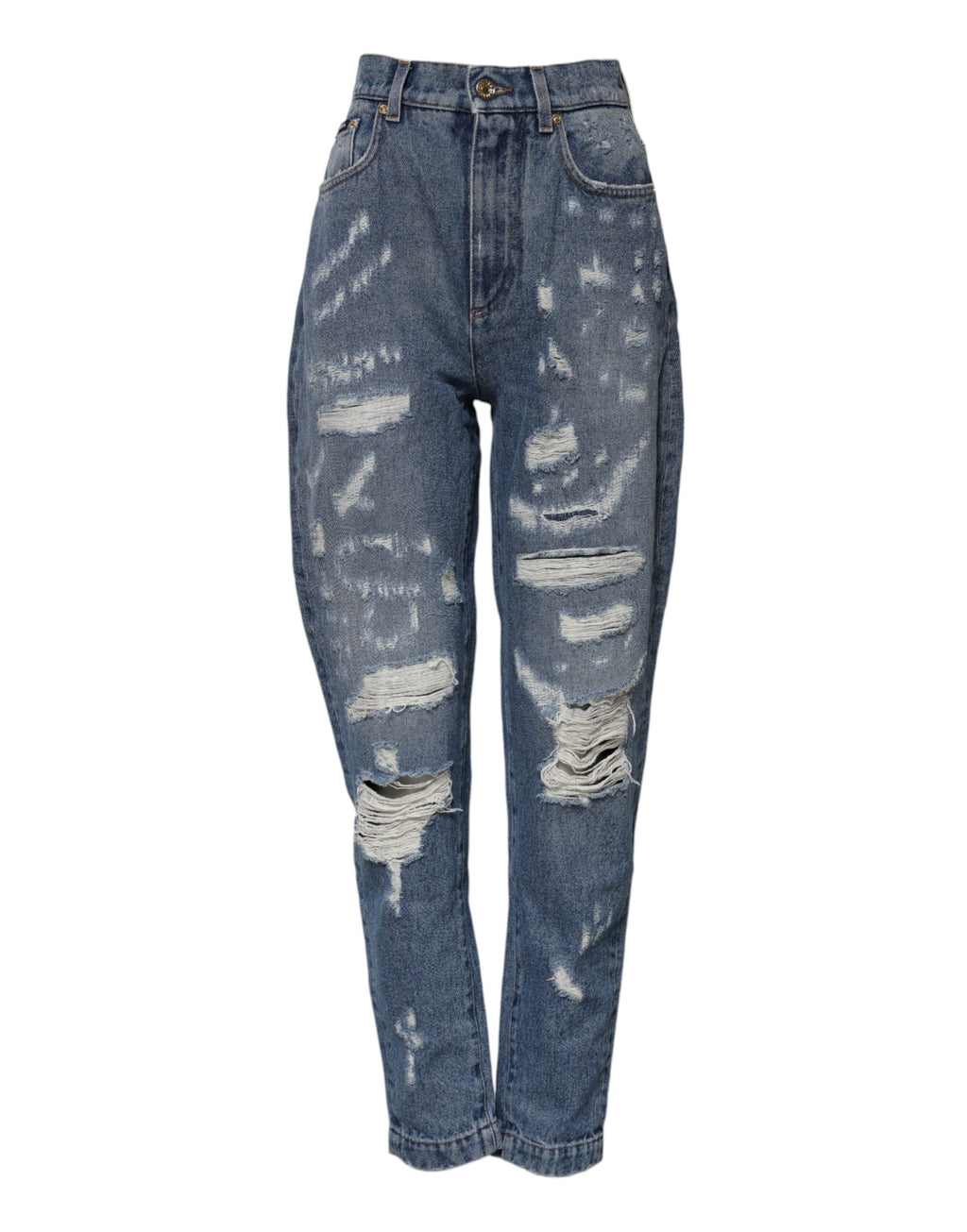 Jeans taille haute déchirés Dolce & Gabbana bleus pour femme