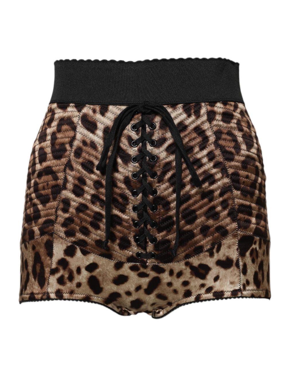 Short Dolce & Gabbana taille haute léopard marron