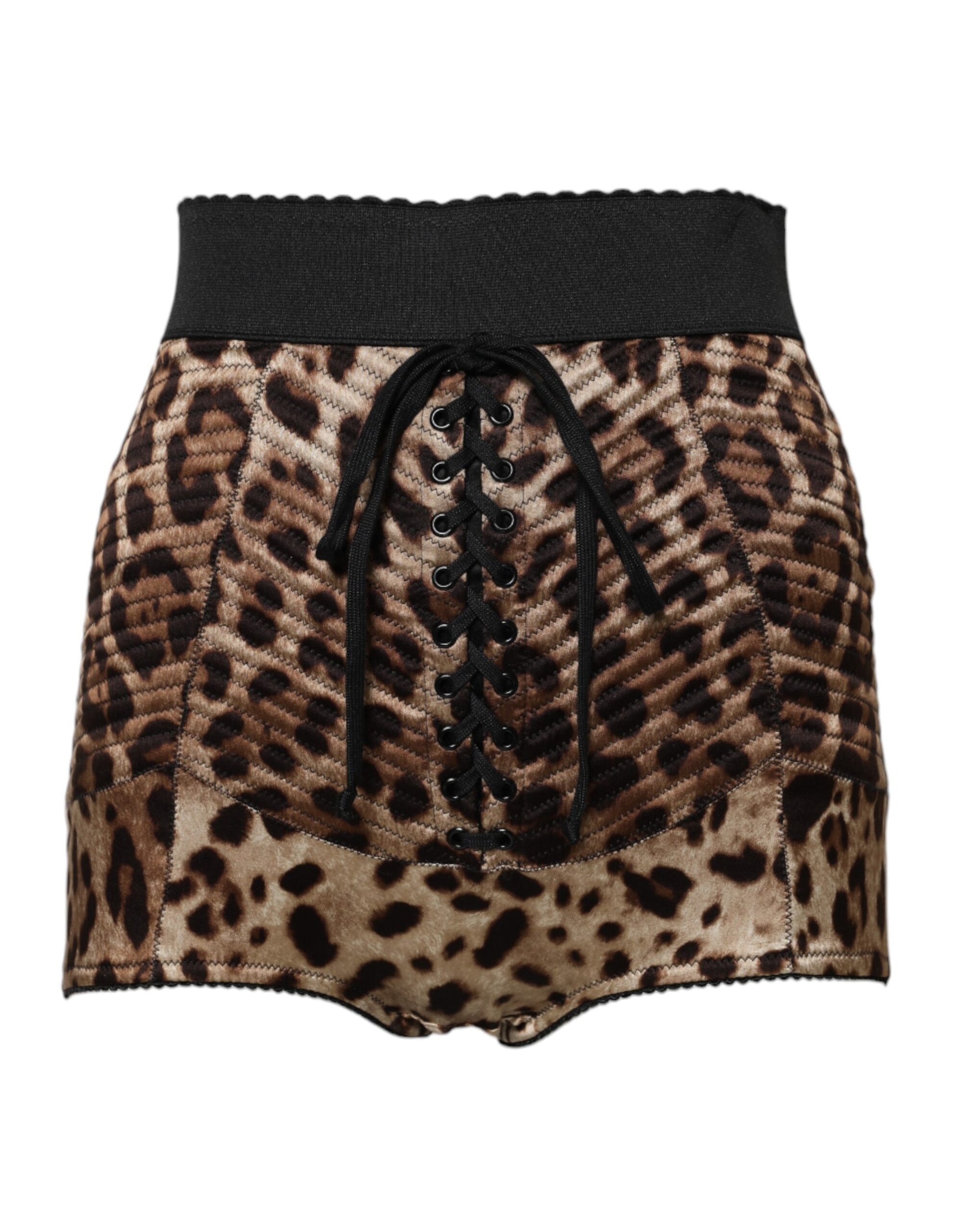 Short Dolce & Gabbana taille haute léopard marron