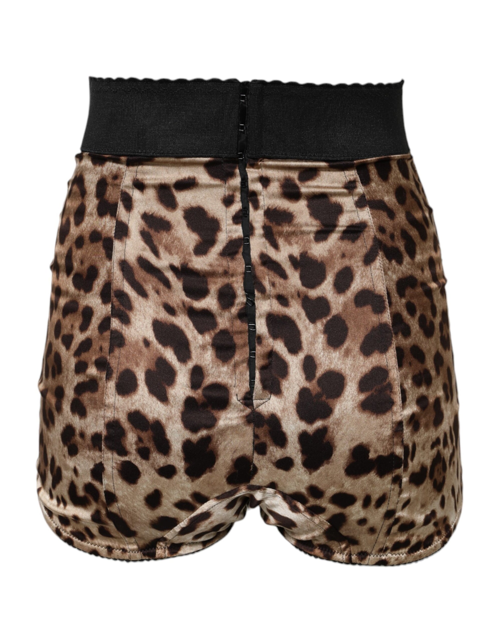 Short Dolce & Gabbana taille haute léopard marron