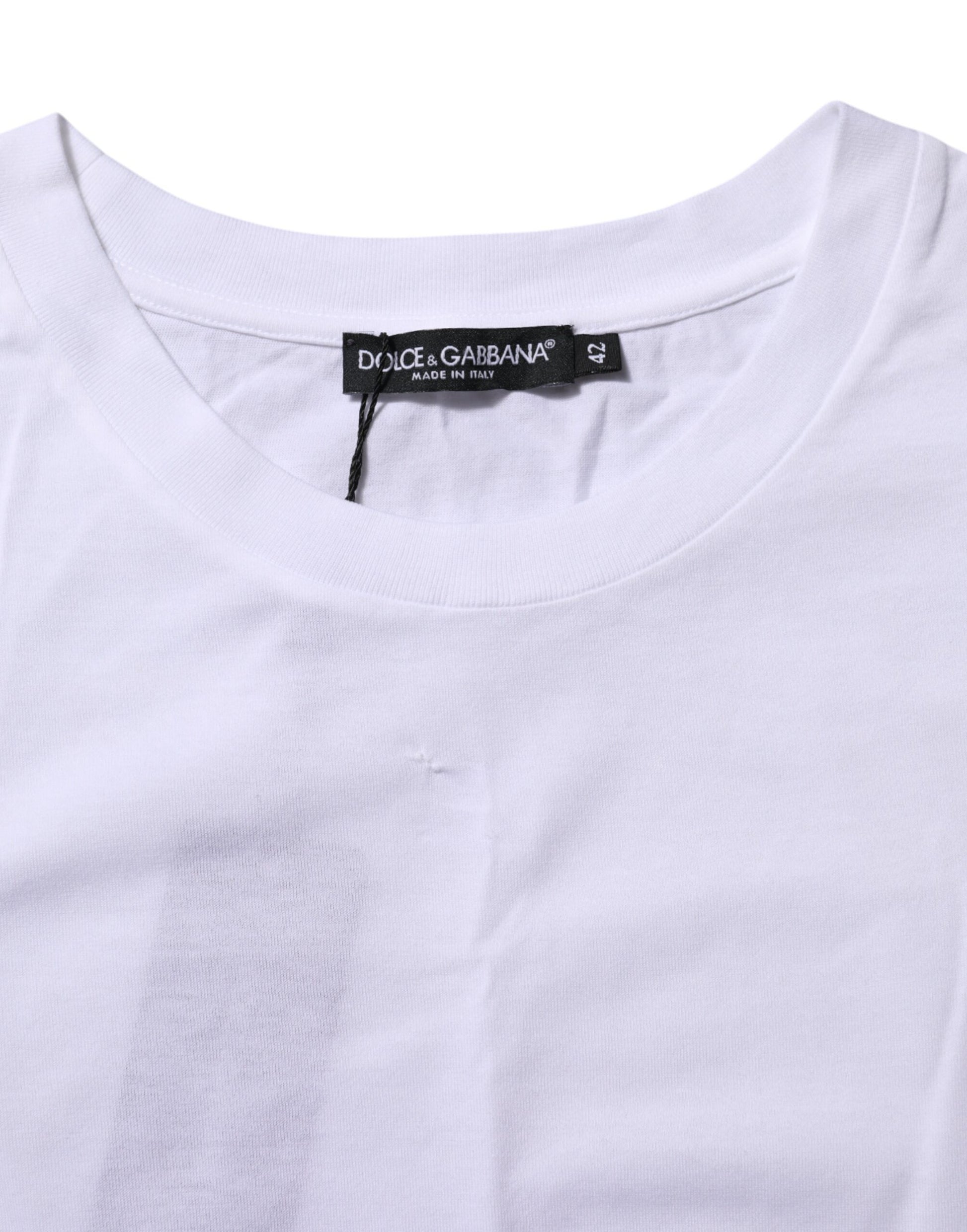 T-shirt Dolce & Gabbana en coton blanc à col rond et manches courtes