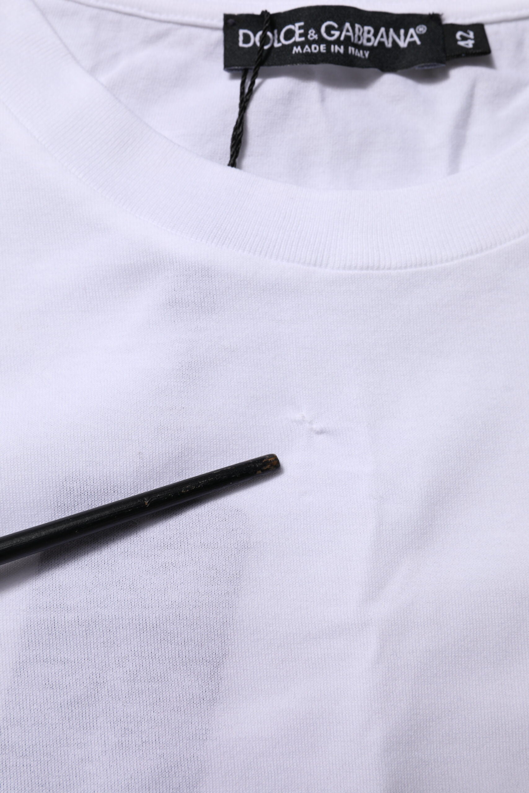 T-shirt Dolce & Gabbana en coton blanc à col rond et manches courtes