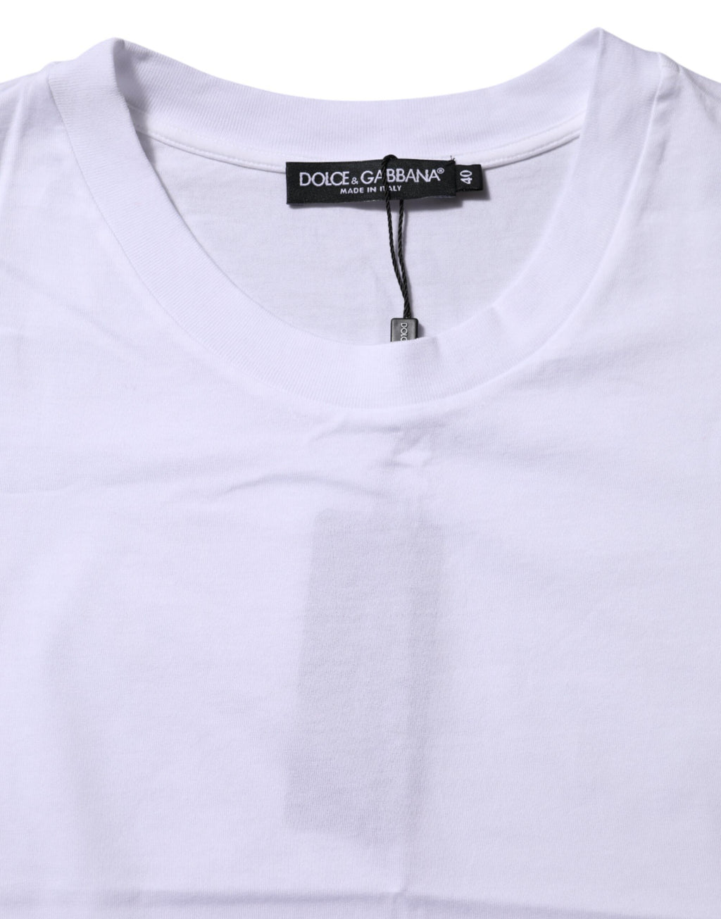 T-shirt Dolce & Gabbana en coton blanc à col rond et manches courtes