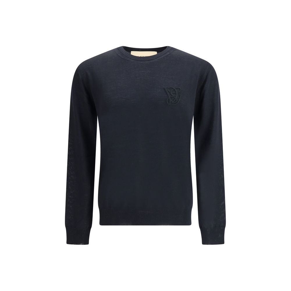 Valentino Black Fleece Wool Sweatshirt