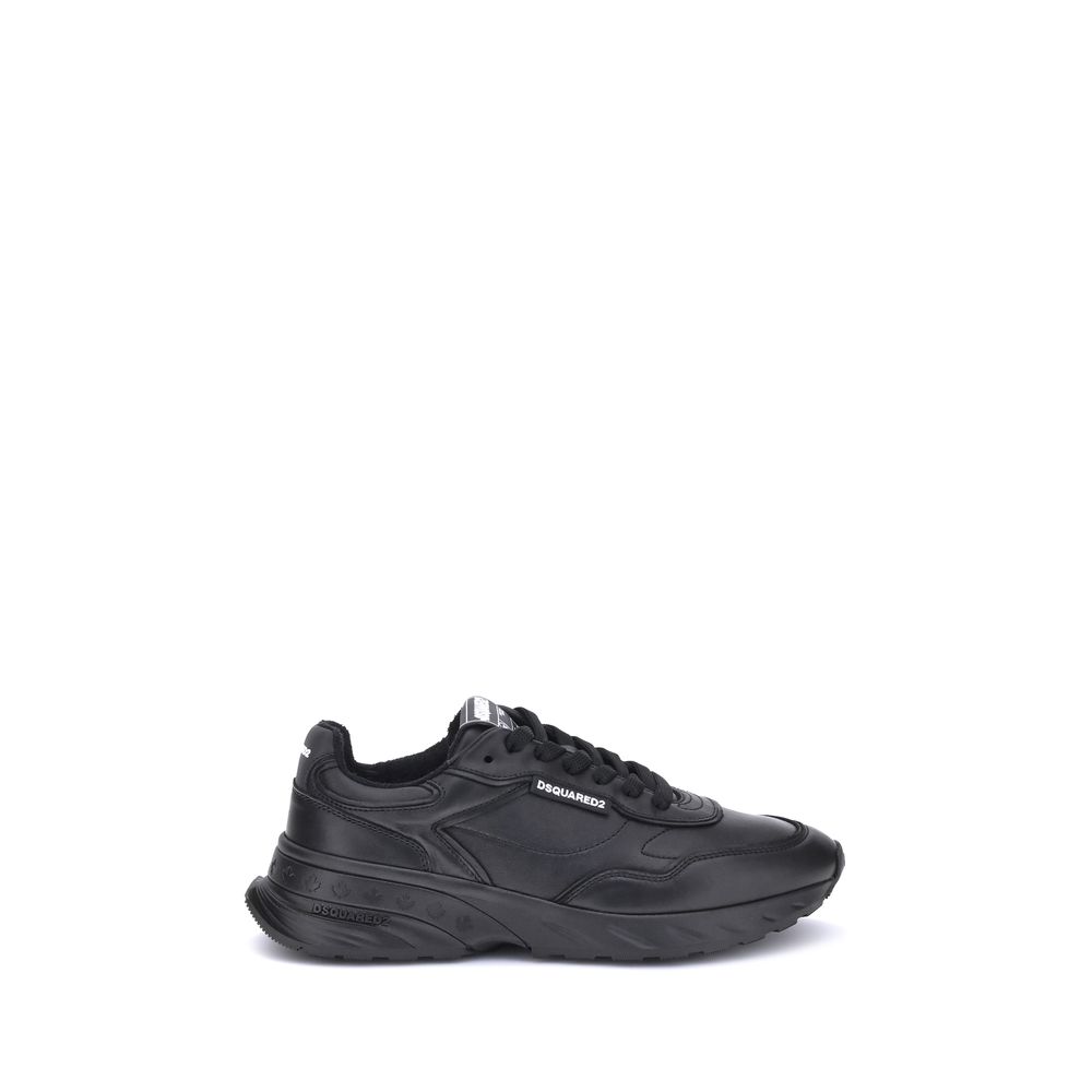 Baskets athlétiques Dsquared² en cuir de veau noir Bos Taurus