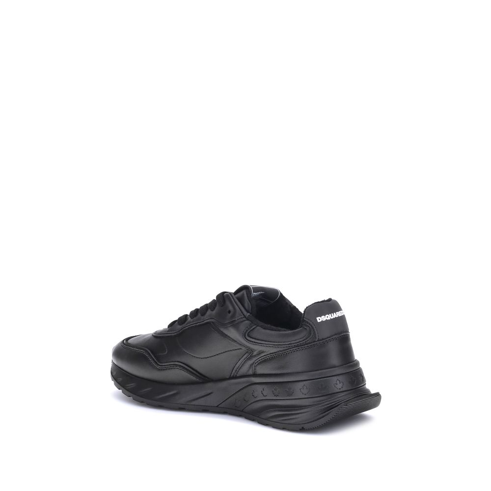Baskets athlétiques Dsquared² en cuir de veau noir Bos Taurus
