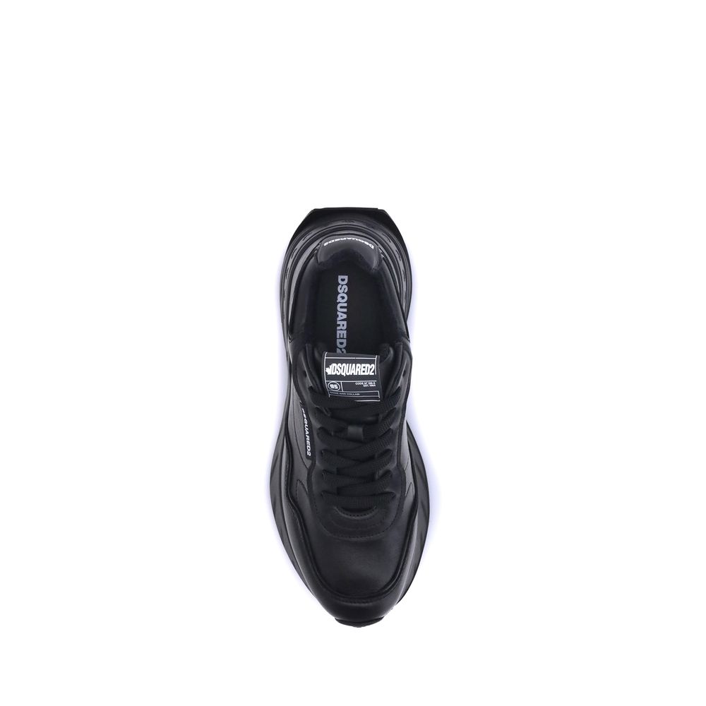 Baskets athlétiques Dsquared² en cuir de veau noir Bos Taurus