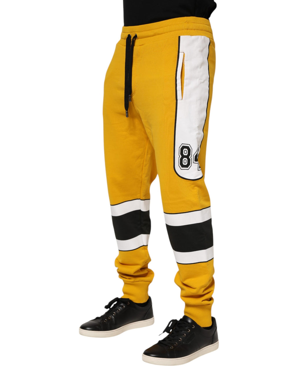 Dolce & Gabbana Pantalon de jogging en coton jaune imprimé