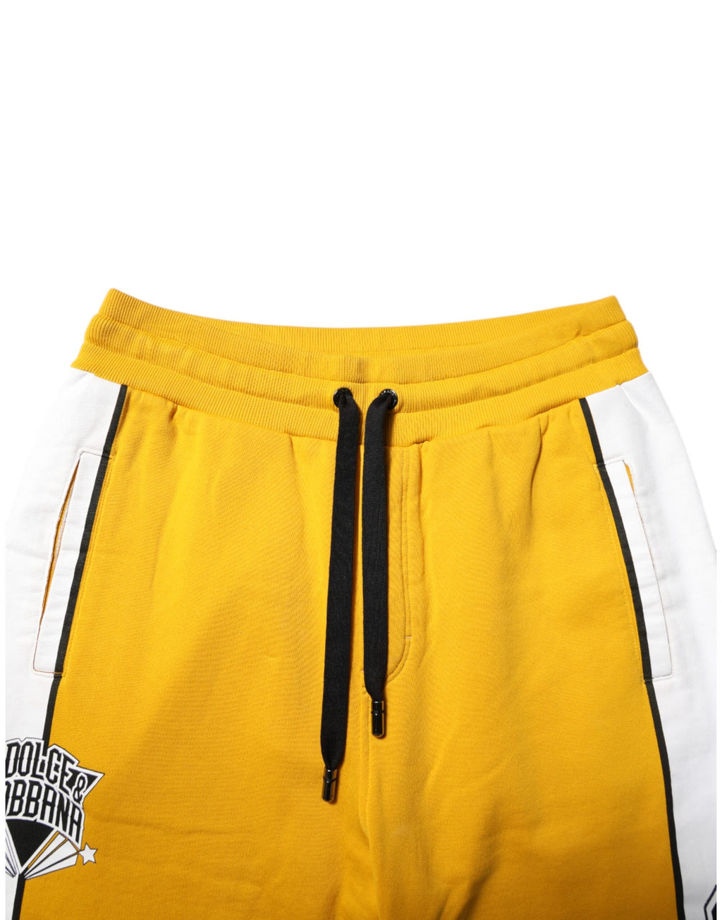 Dolce & Gabbana Pantalon de jogging en coton jaune imprimé