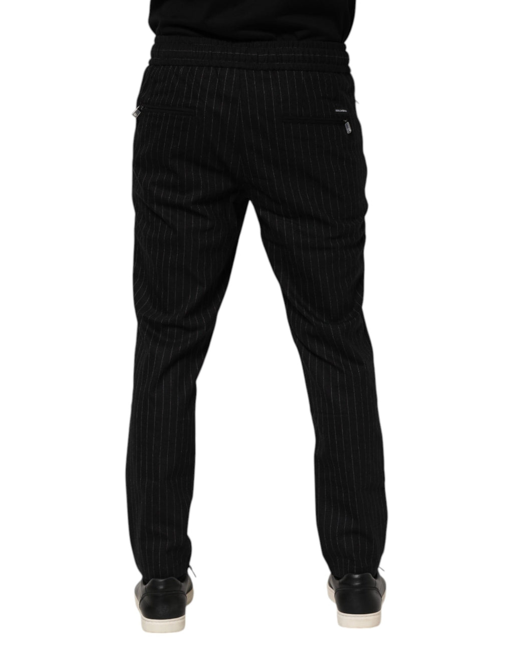 Pantalon de jogging Dolce & Gabbana en laine rayée noire pour homme