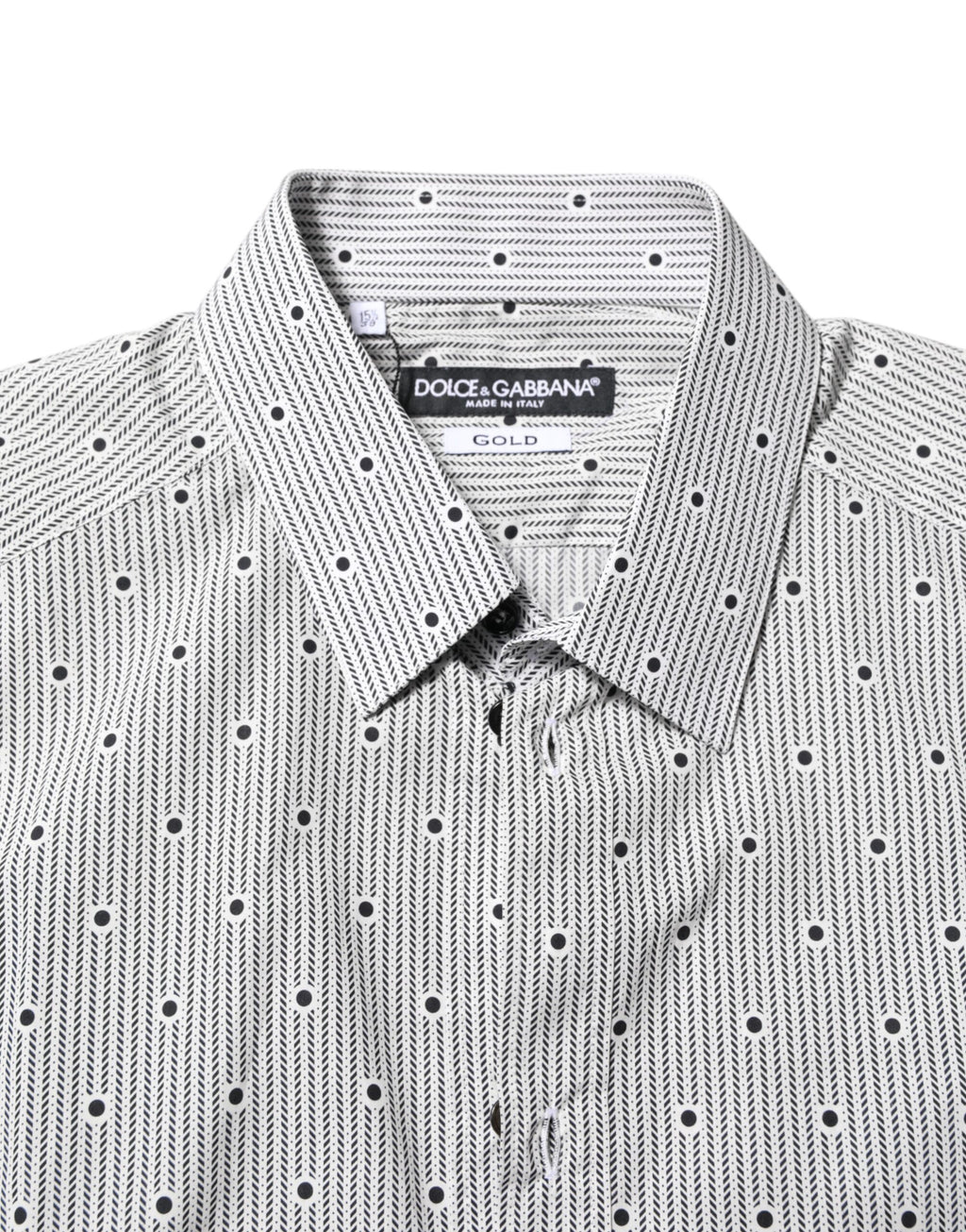 Chemise de cérémonie Dolce & Gabbana GOLD Homme, semi-ajustée, grise à pois
