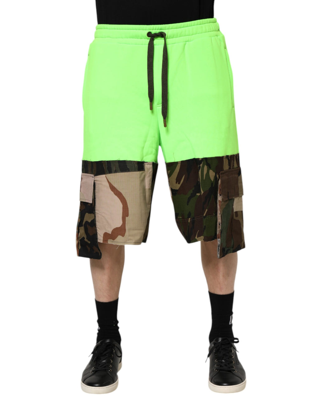 Short bermuda cargo patchwork vert Dolce & Gabbana pour homme