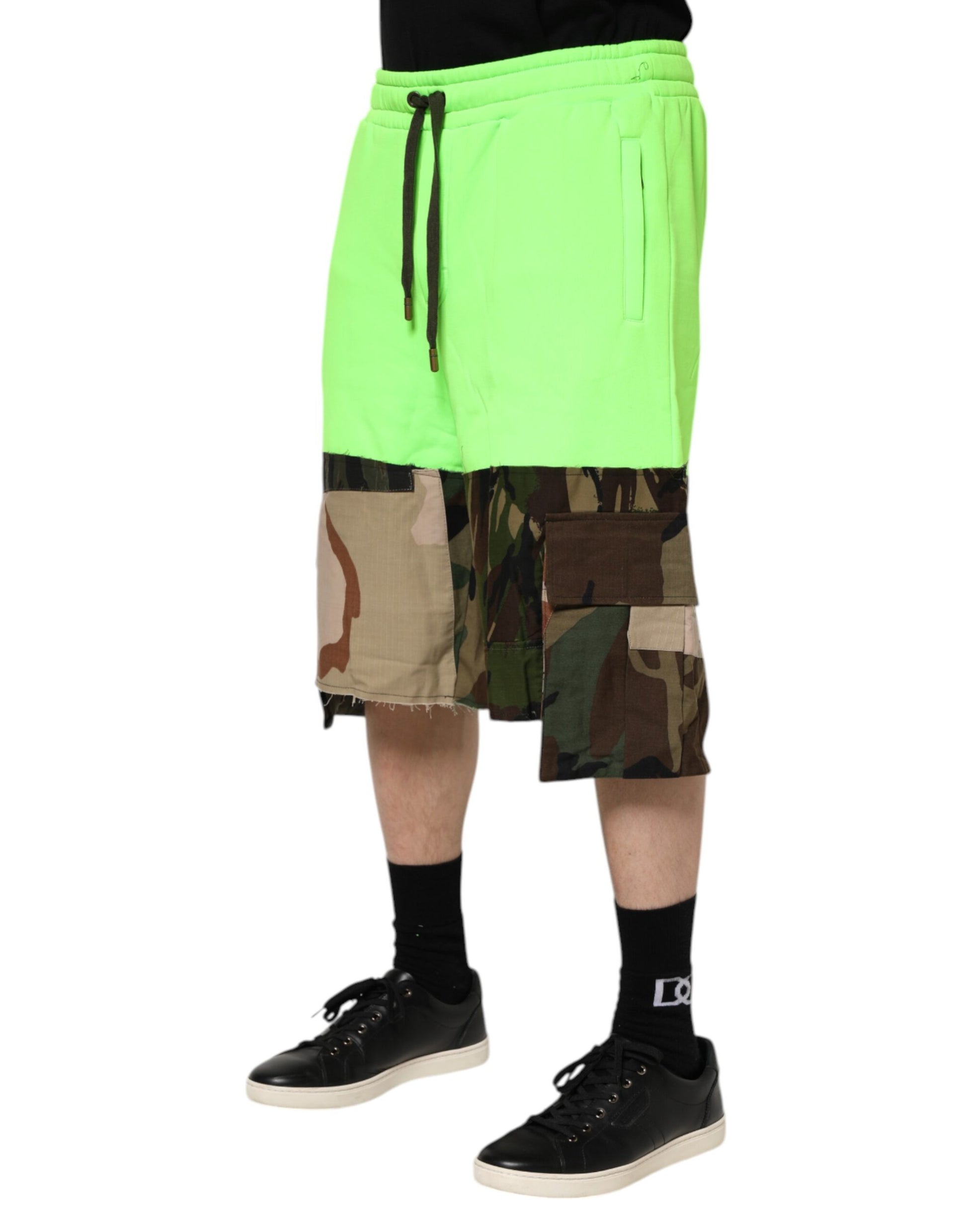 Short bermuda cargo patchwork vert Dolce & Gabbana pour homme