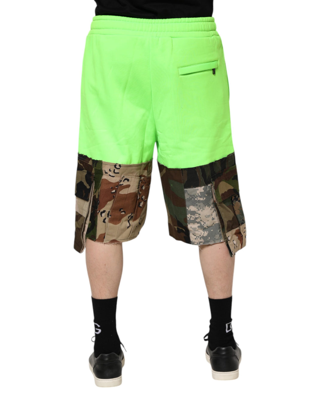 Short bermuda cargo patchwork vert Dolce & Gabbana pour homme