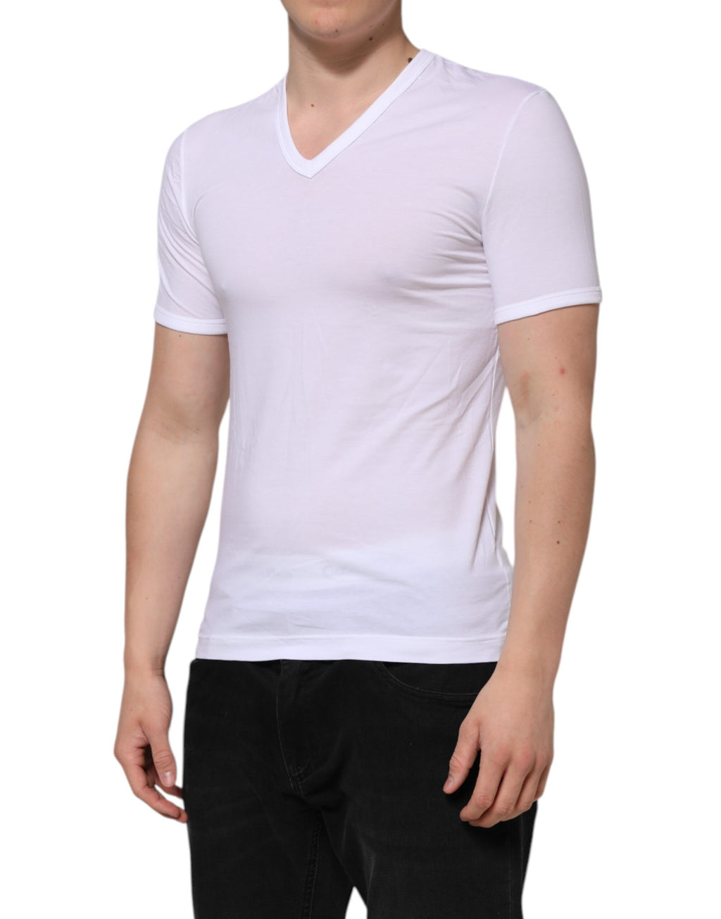 T-shirt sous-vêtement Dolce & Gabbana blanc à manches courtes et col en V