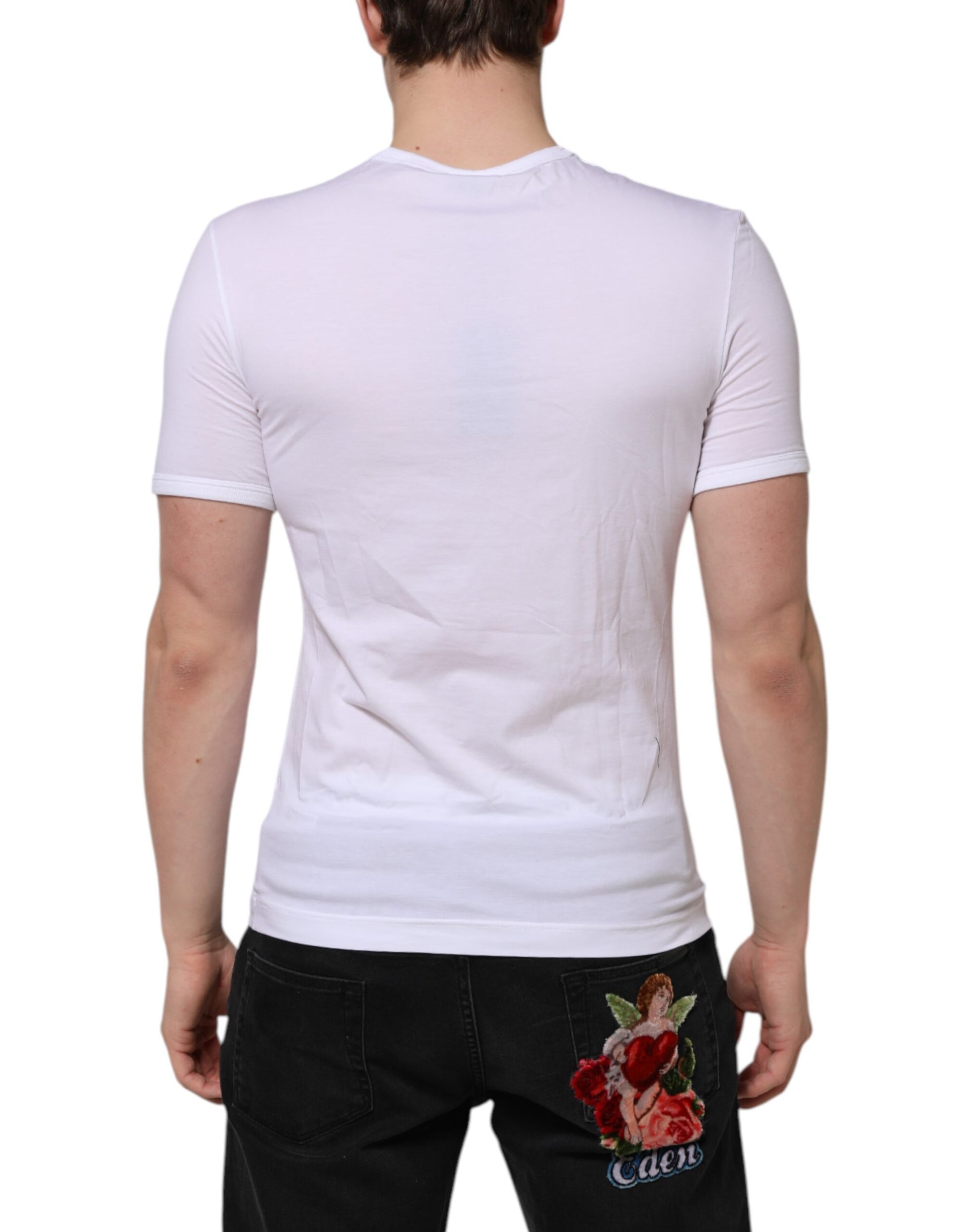 T-shirt sous-vêtement Dolce & Gabbana blanc à manches courtes et col en V