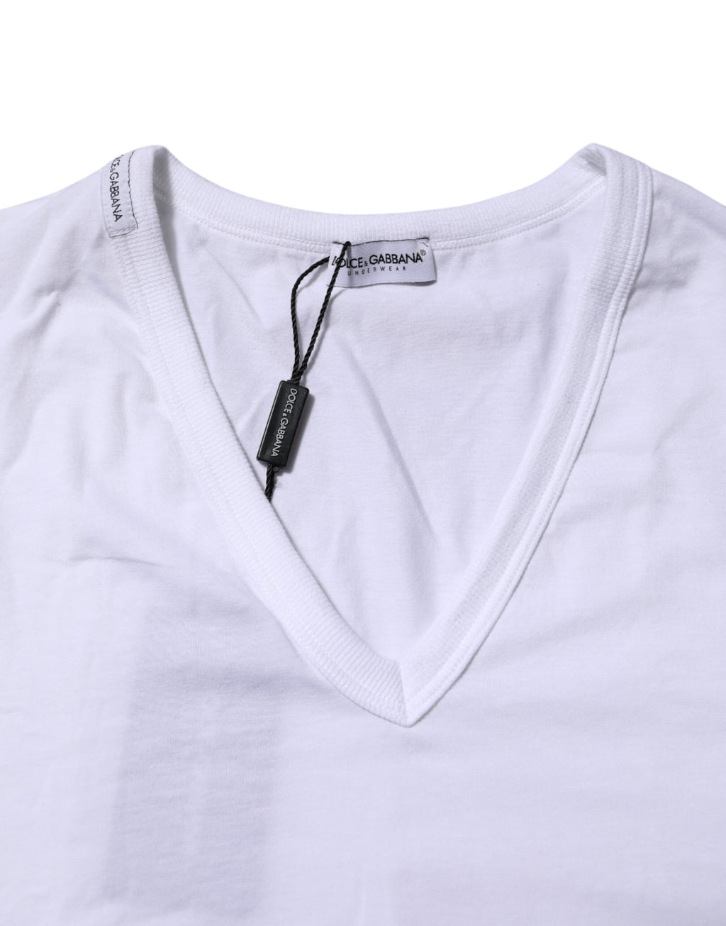 T-shirt sous-vêtement Dolce & Gabbana blanc à manches courtes et col en V