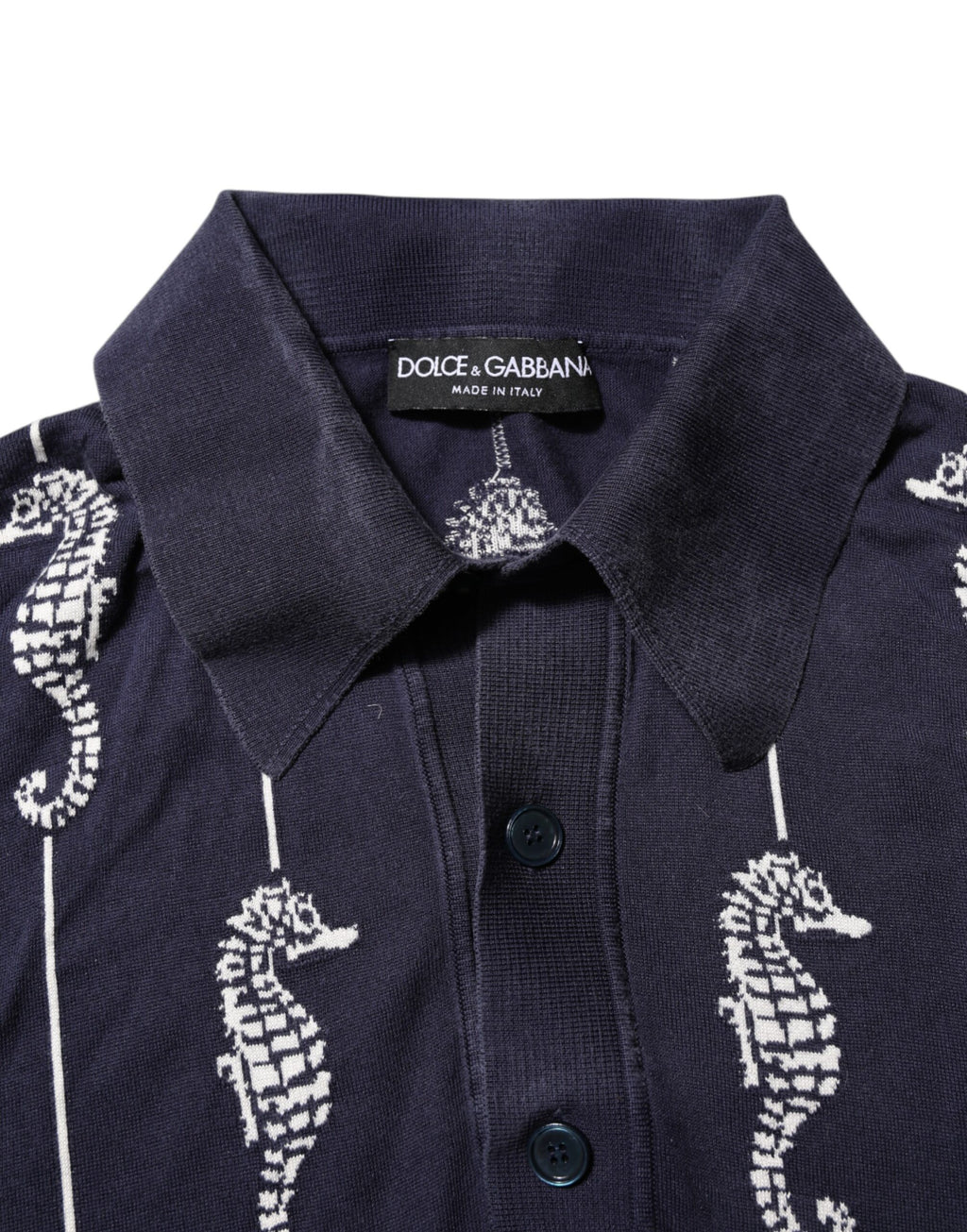 Polo Dolce & Gabbana col requin hippocampe bleu foncé