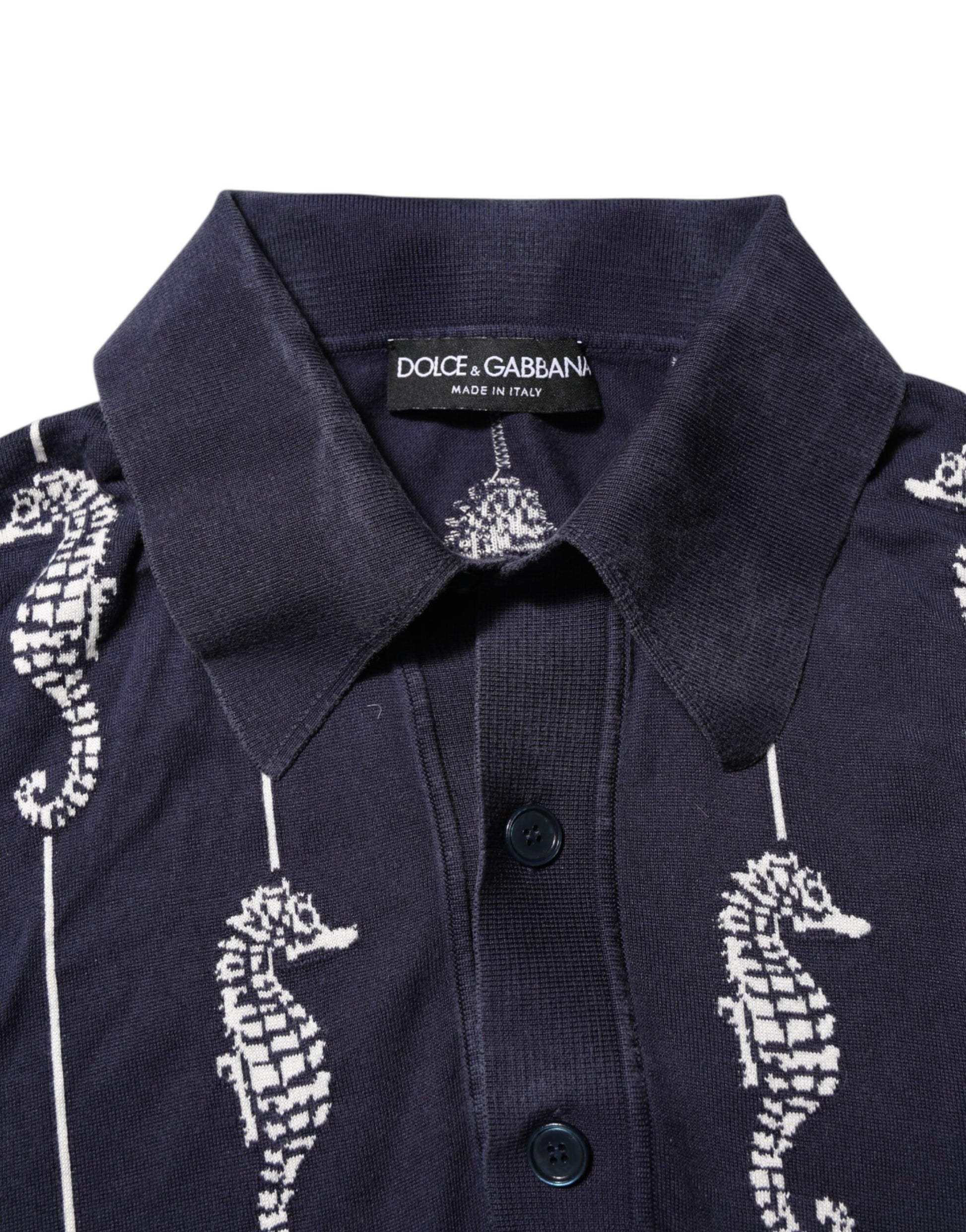 Polo Dolce & Gabbana col requin hippocampe bleu foncé