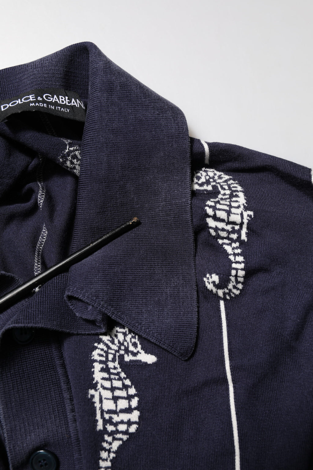 Polo Dolce & Gabbana col requin hippocampe bleu foncé